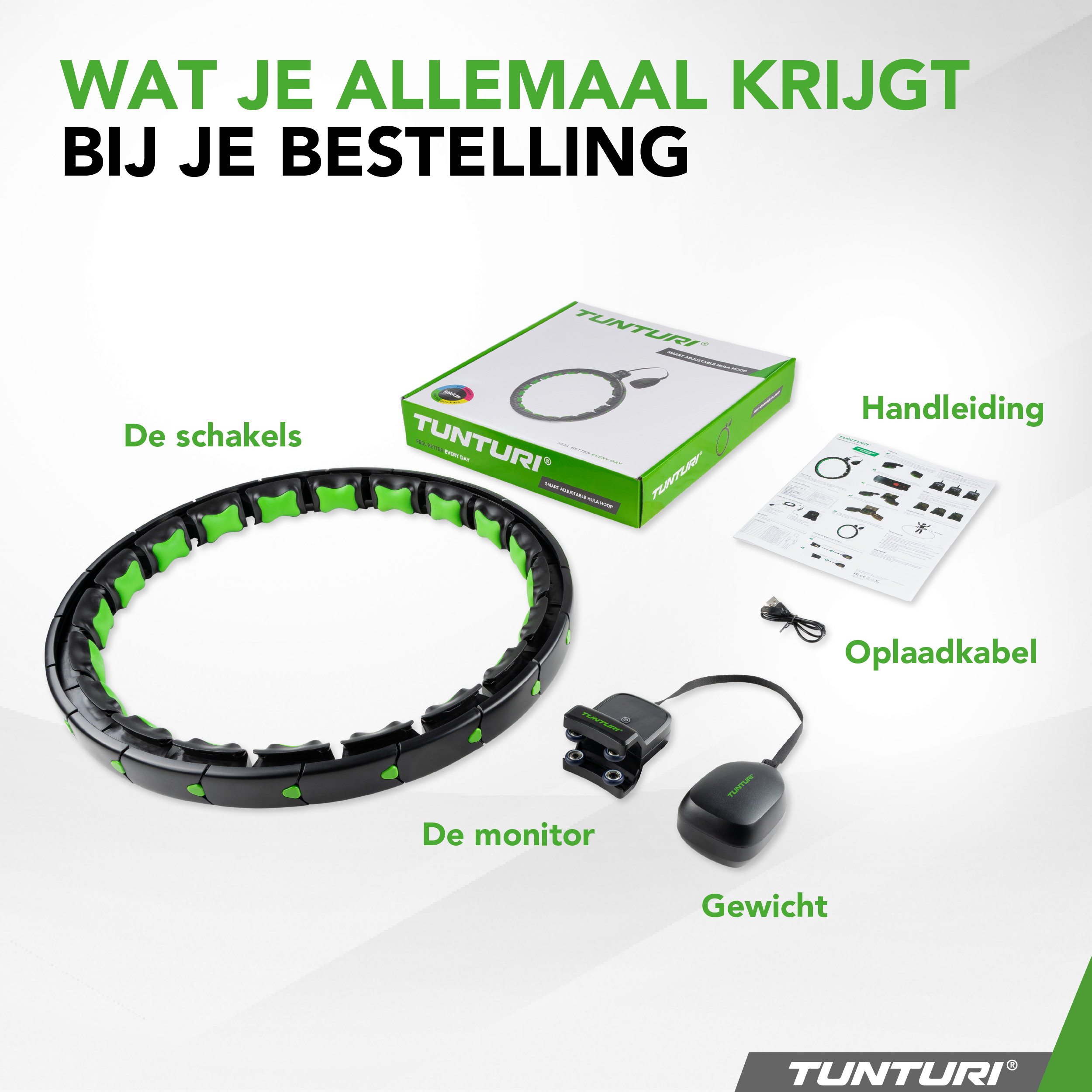 Tunturi - Smart verstellbarer Hula-Hoop - Schwarz Tunturi - Smart verstellbarer Hula-Hoop - Schwarz