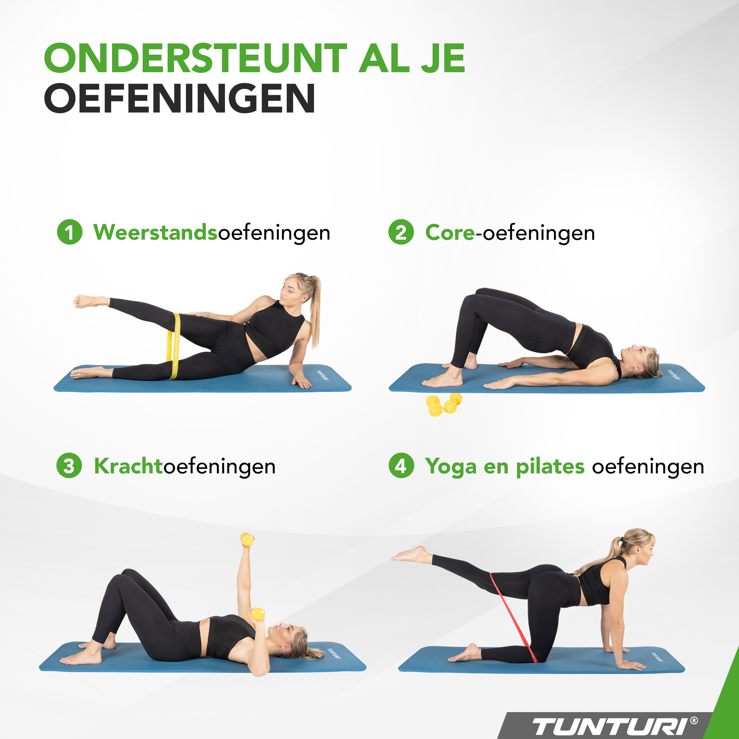 Tunturi Fitnessmatte - NBR 180x60x1.5cm - Petrolblau Tunturi Fitnessmatte - NBR 180x60x1.5cm - Petrolblau