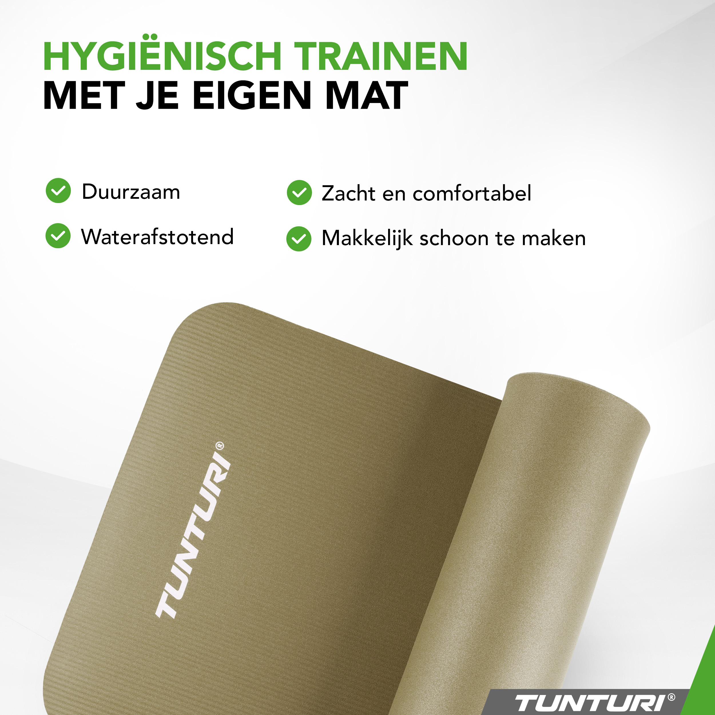 Tunturi Fitnessmatte - NBR 180x60x1.5cm - Armeegrün Tunturi Fitnessmatte - NBR 180x60x1.5cm - Armeegrün