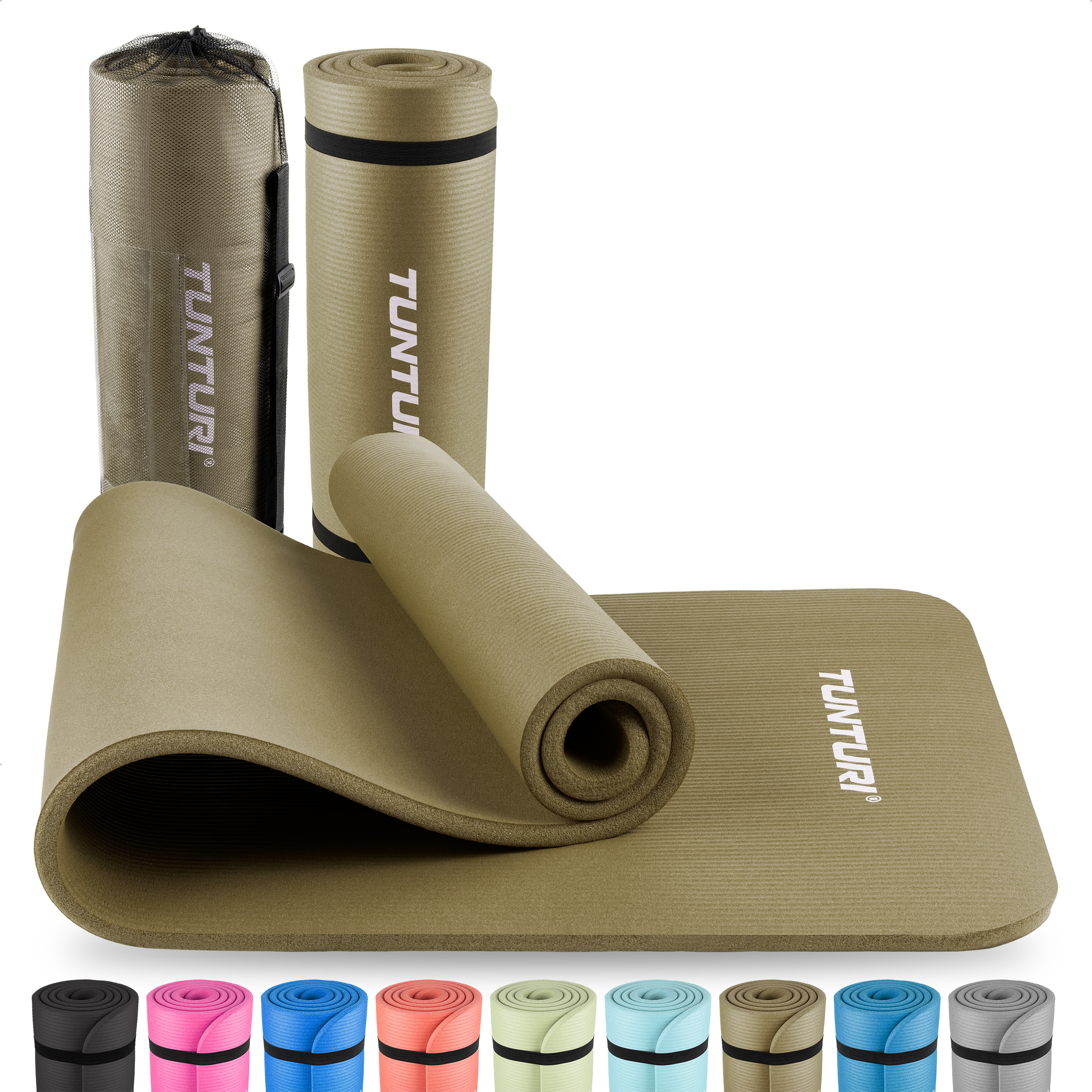 Tunturi Fitnessmatte - NBR 180x60x1.5cm - Armeegrün Tunturi Fitnessmatte - NBR 180x60x1.5cm - Armeegrün