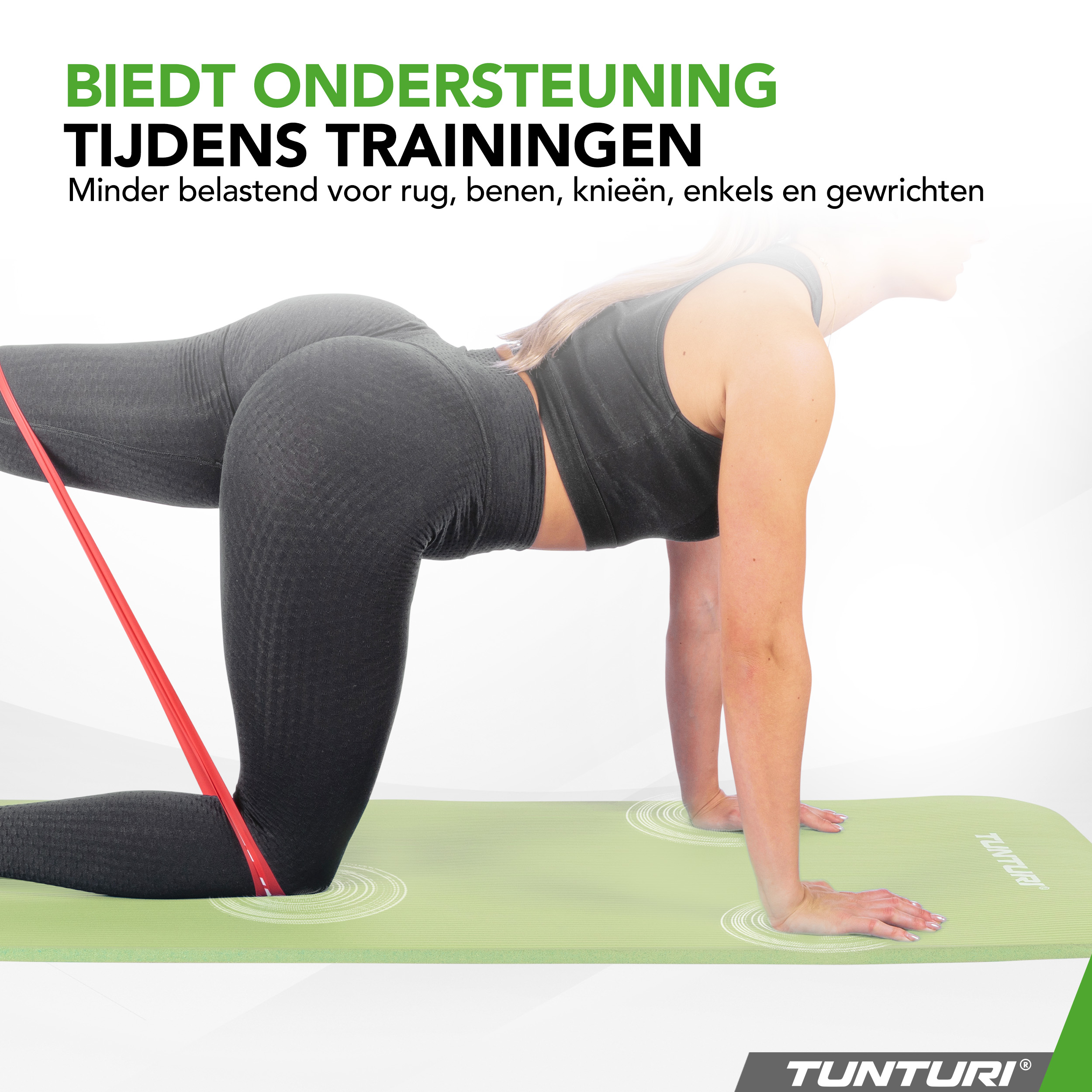 Tunturi Fitnessmatte - NBR 180x60x1.5 cm - Munt Tunturi Fitnessmatte - NBR 180x60x1.5 cm - Munt
