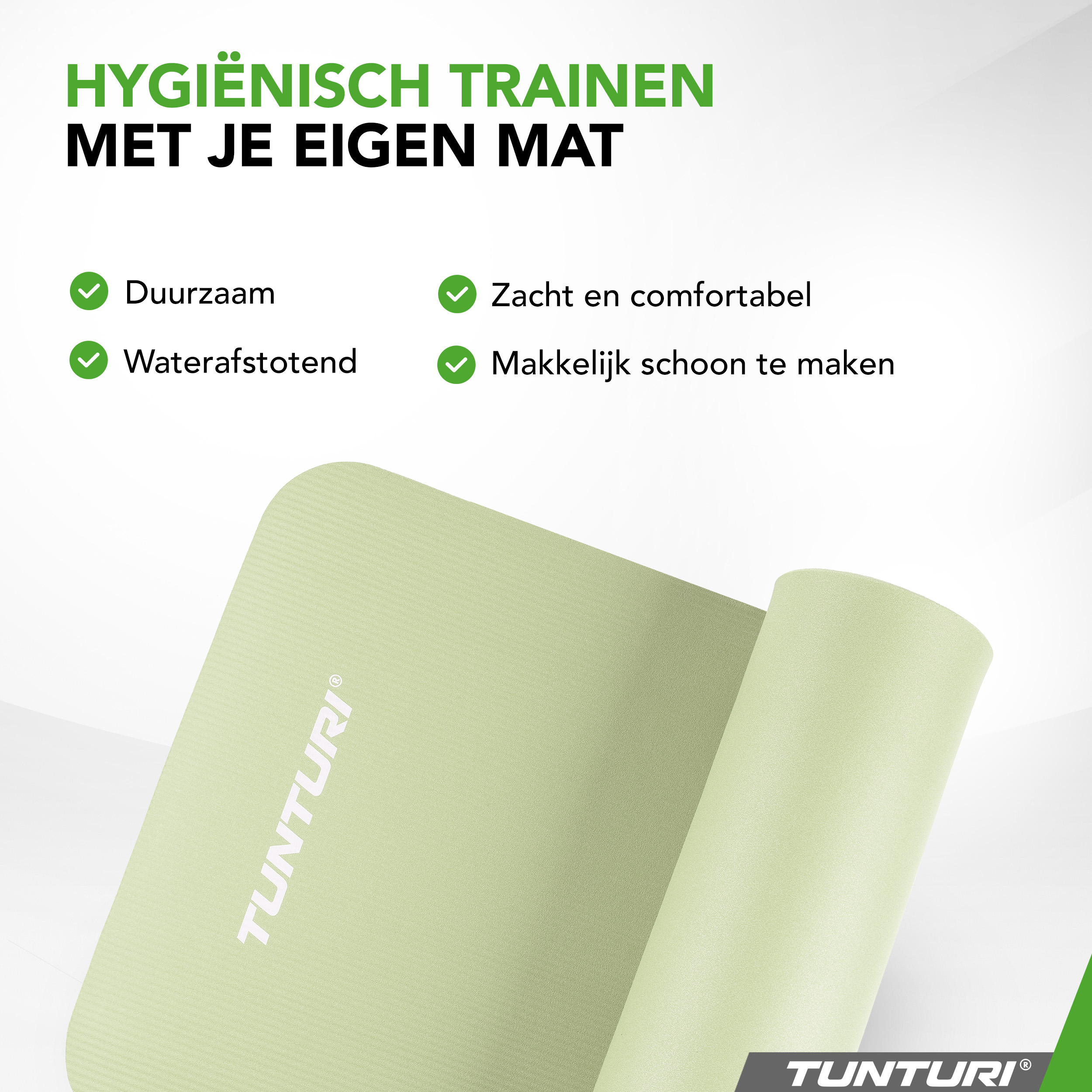 Tunturi Fitnessmatte - NBR 180x60x1.5 cm - Munt Tunturi Fitnessmatte - NBR 180x60x1.5 cm - Munt