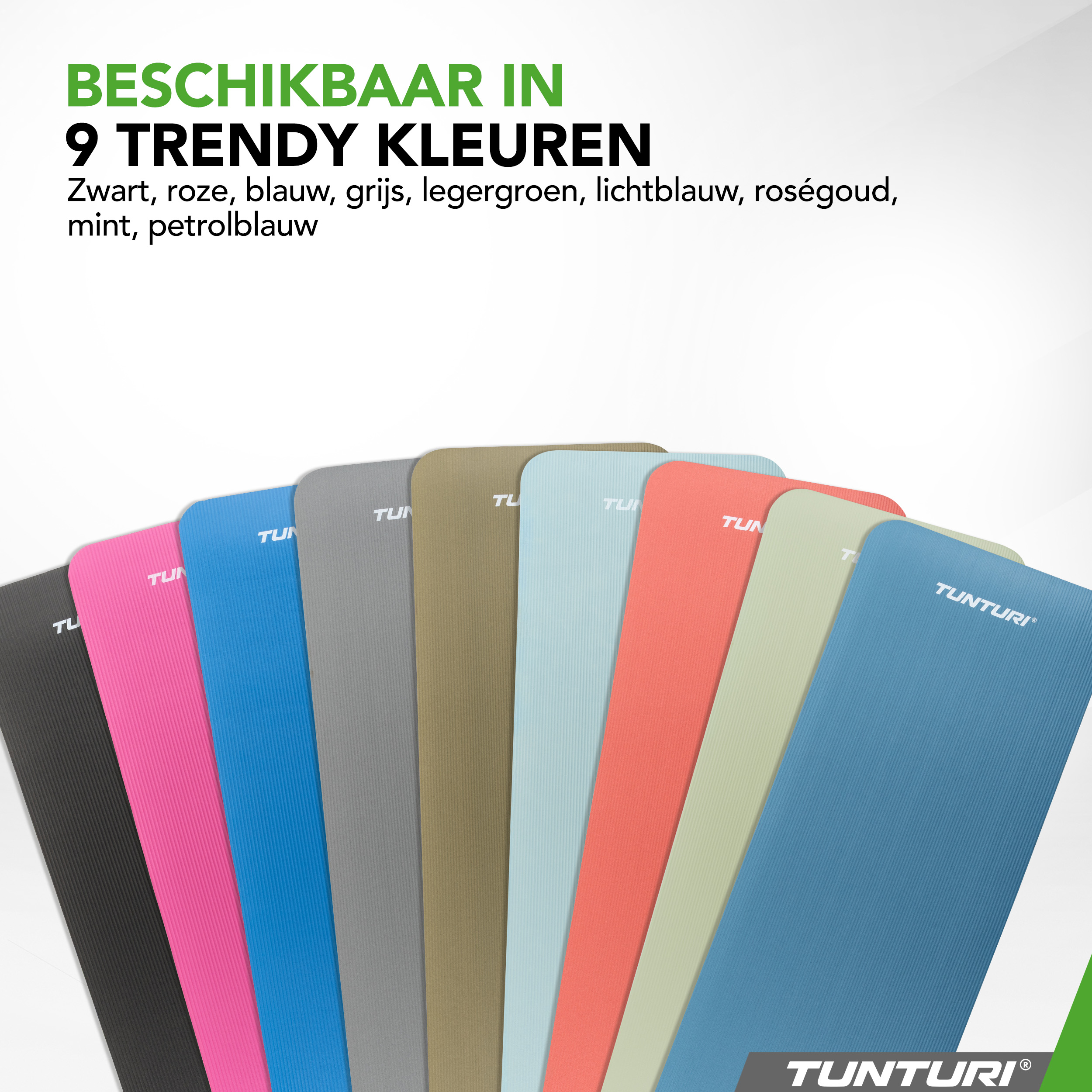 Tunturi Fitnessmatte - NBR 180x60x1.5 cm - Munt Tunturi Fitnessmatte - NBR 180x60x1.5 cm - Munt