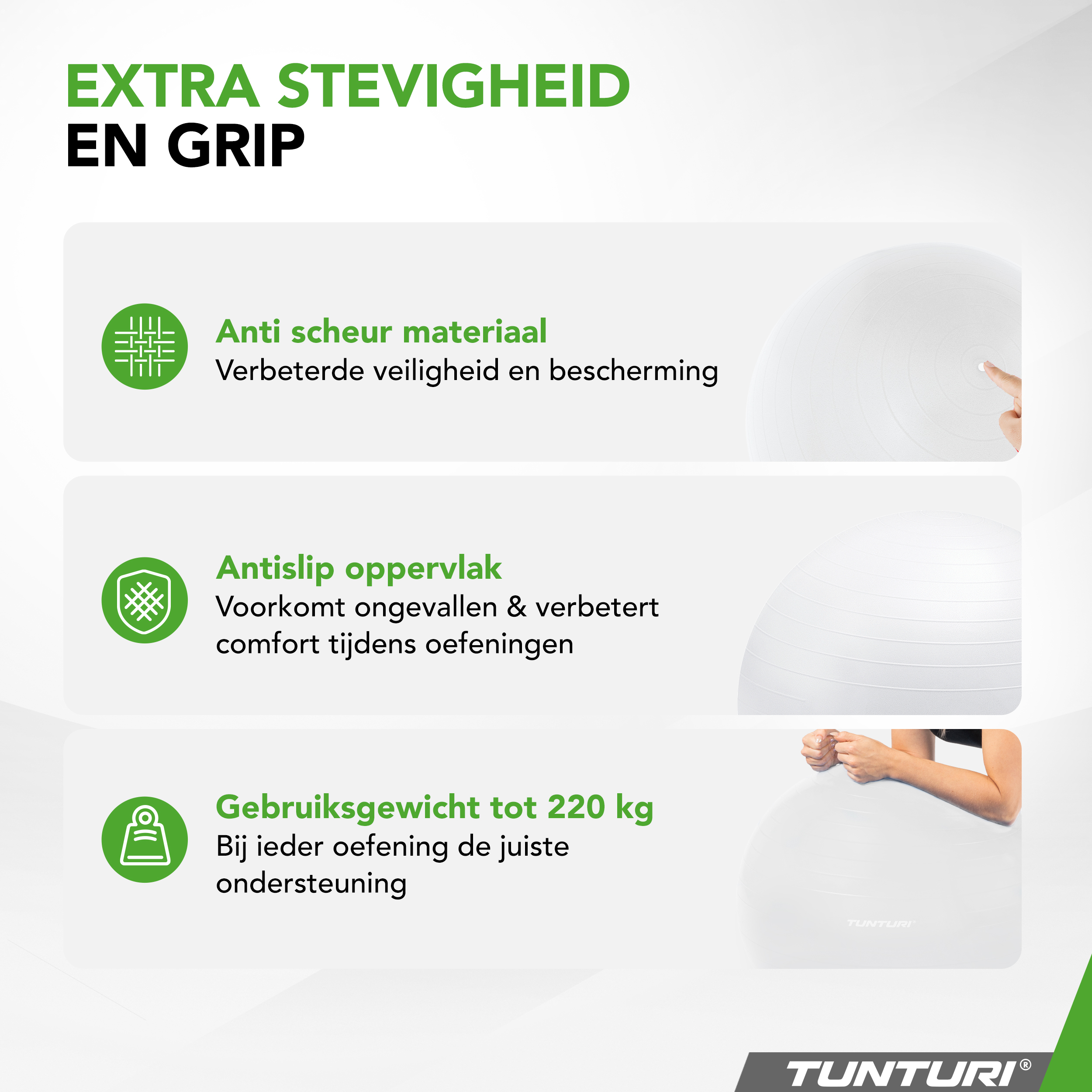 Tunturi Gymbal - Anti-Burst Fitnessball 75 cm - Weiß Tunturi Gymbal - Anti-Burst Fitnessball 75 cm - Weiß