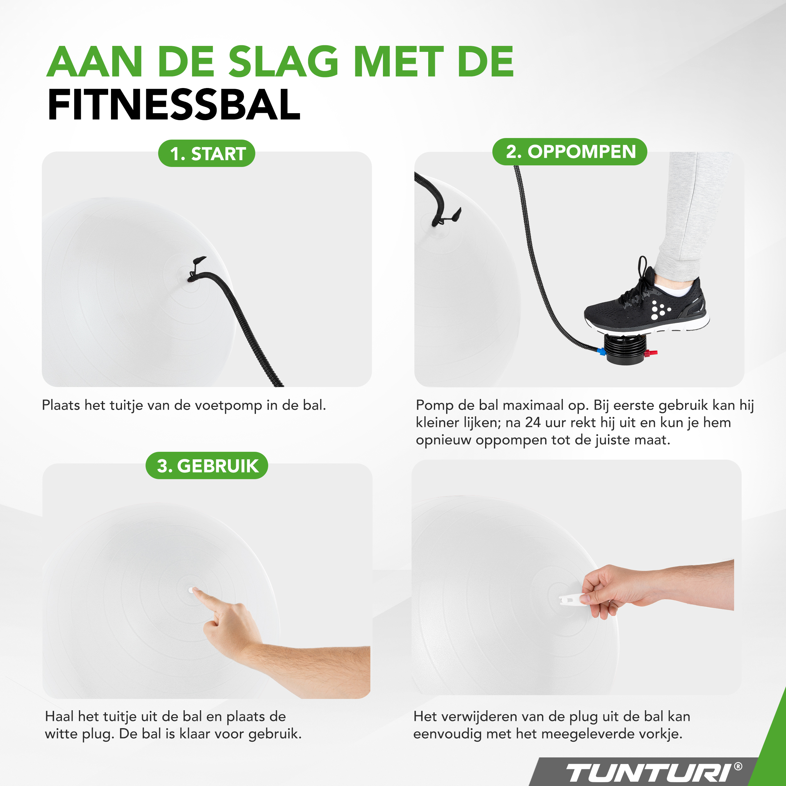 Tunturi Gymbal - Anti-Burst Fitnessball 75 cm - Weiß Tunturi Gymbal - Anti-Burst Fitnessball 75 cm - Weiß