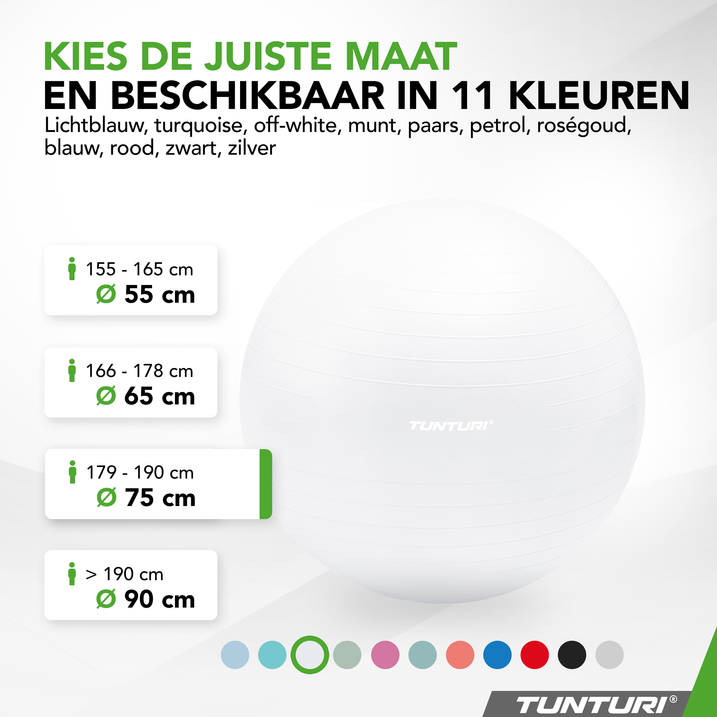 Tunturi Gymbal - Anti-Burst Fitnessball 75 cm - Weiß Tunturi Gymbal - Anti-Burst Fitnessball 75 cm - Weiß