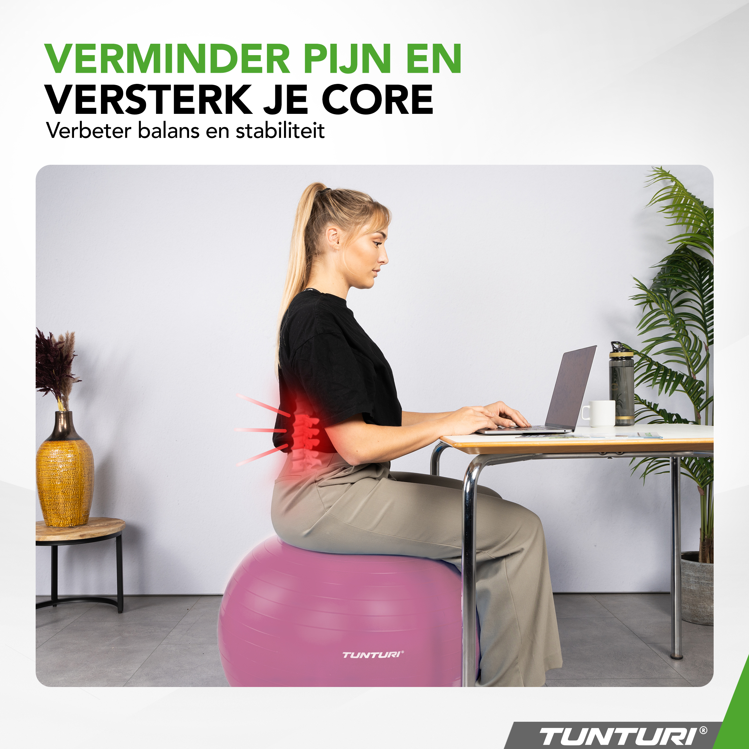 Tunturi Gymbal - Anti-Burst Fitnessball 65 cm - Lila Tunturi Gymbal - Anti-Burst Fitnessball 65 cm - Lila