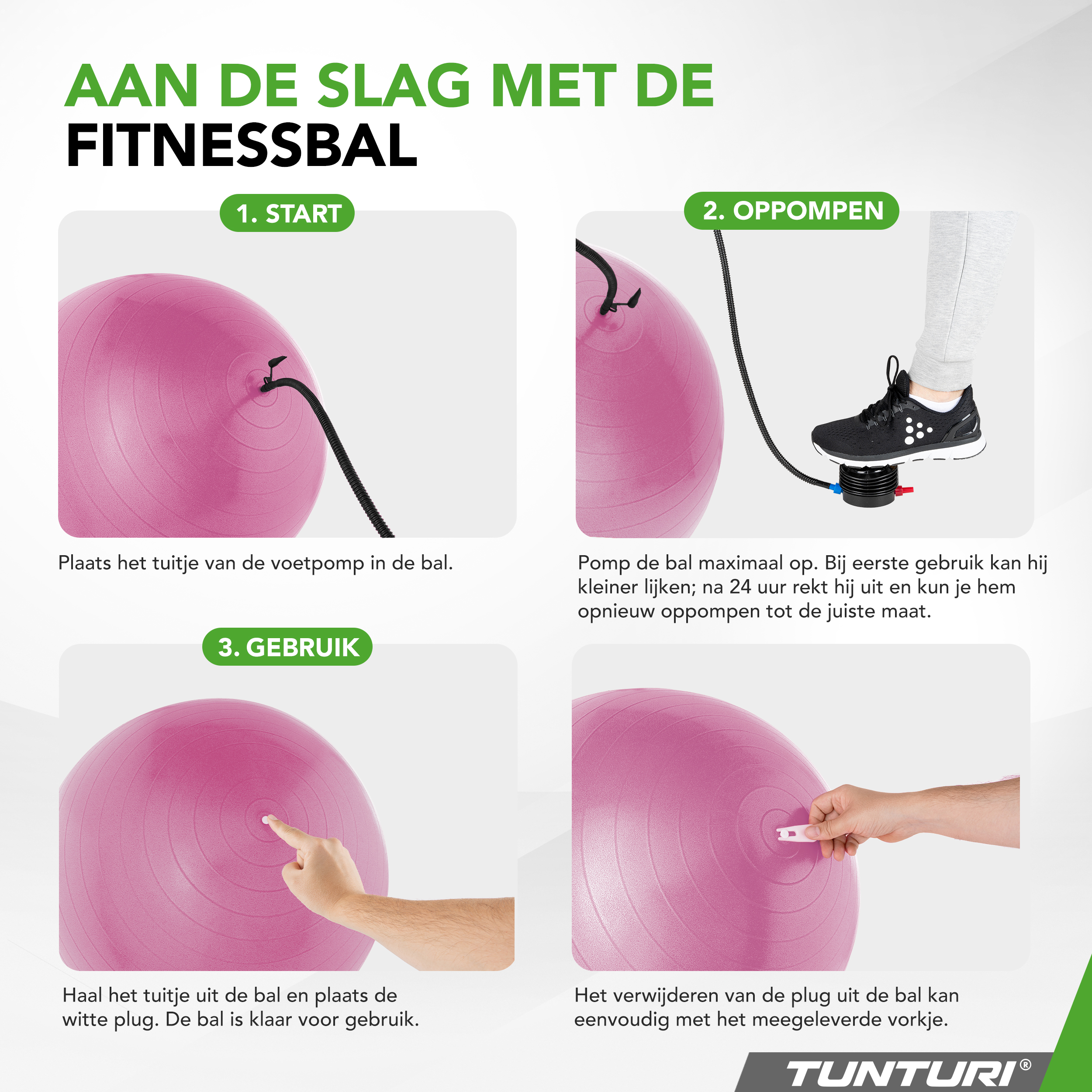 Tunturi Gymbal - Anti-Burst Fitnessball 75 cm - Lila Tunturi Gymbal - Anti-Burst Fitnessball 75 cm - Lila