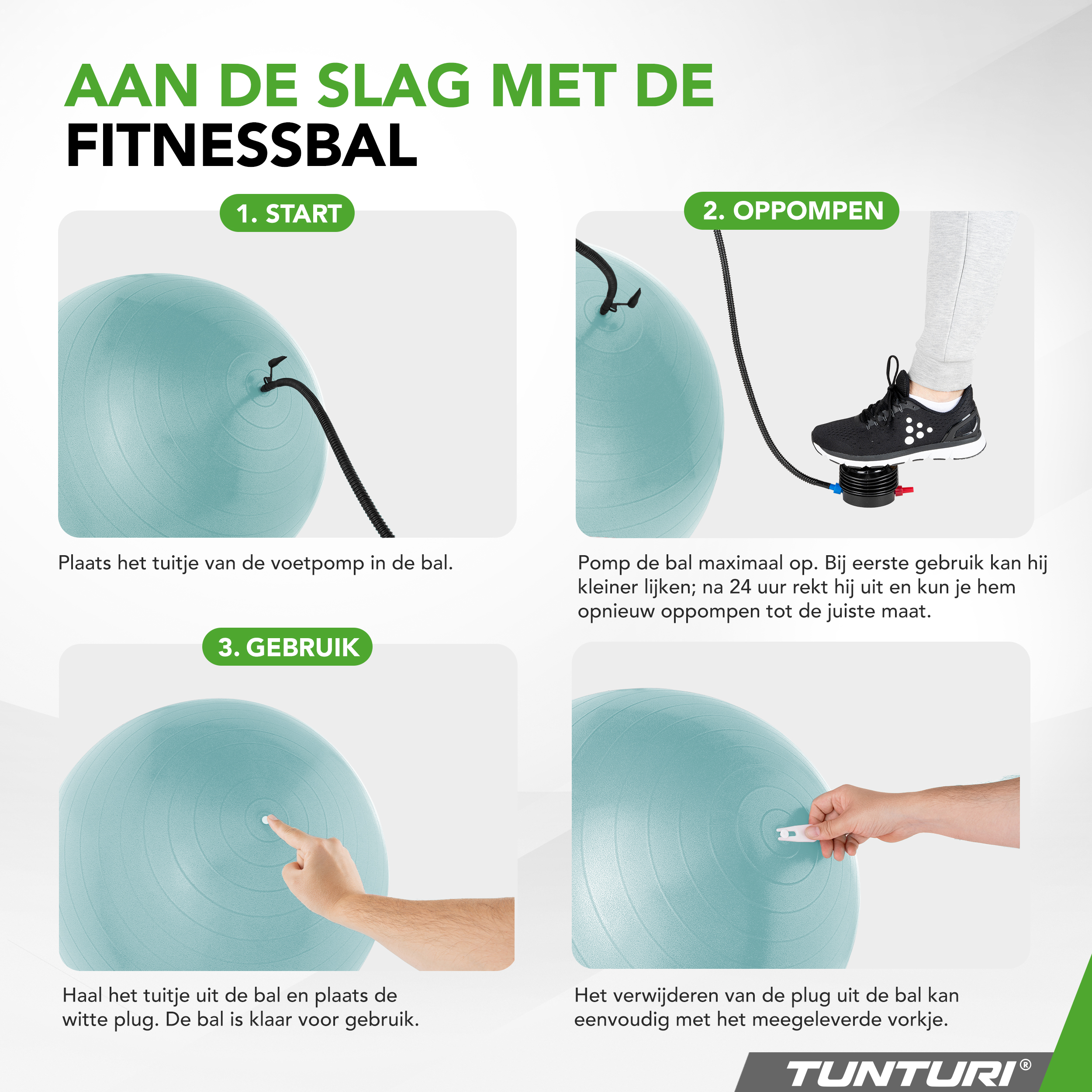 Tunturi Gymbal - Anti-Burst 75 cm - Grün Tunturi Gymbal - Anti-Burst 75 cm - Grün