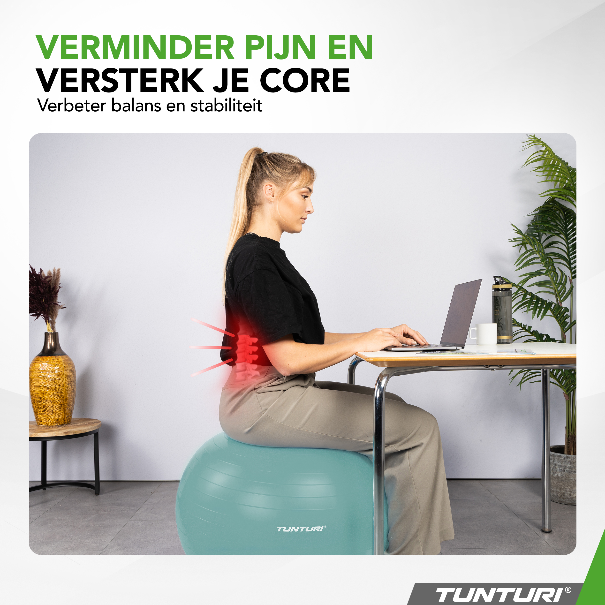 Tunturi Gymbal - Anti-Burst 75 cm - Grün Tunturi Gymbal - Anti-Burst 75 cm - Grün