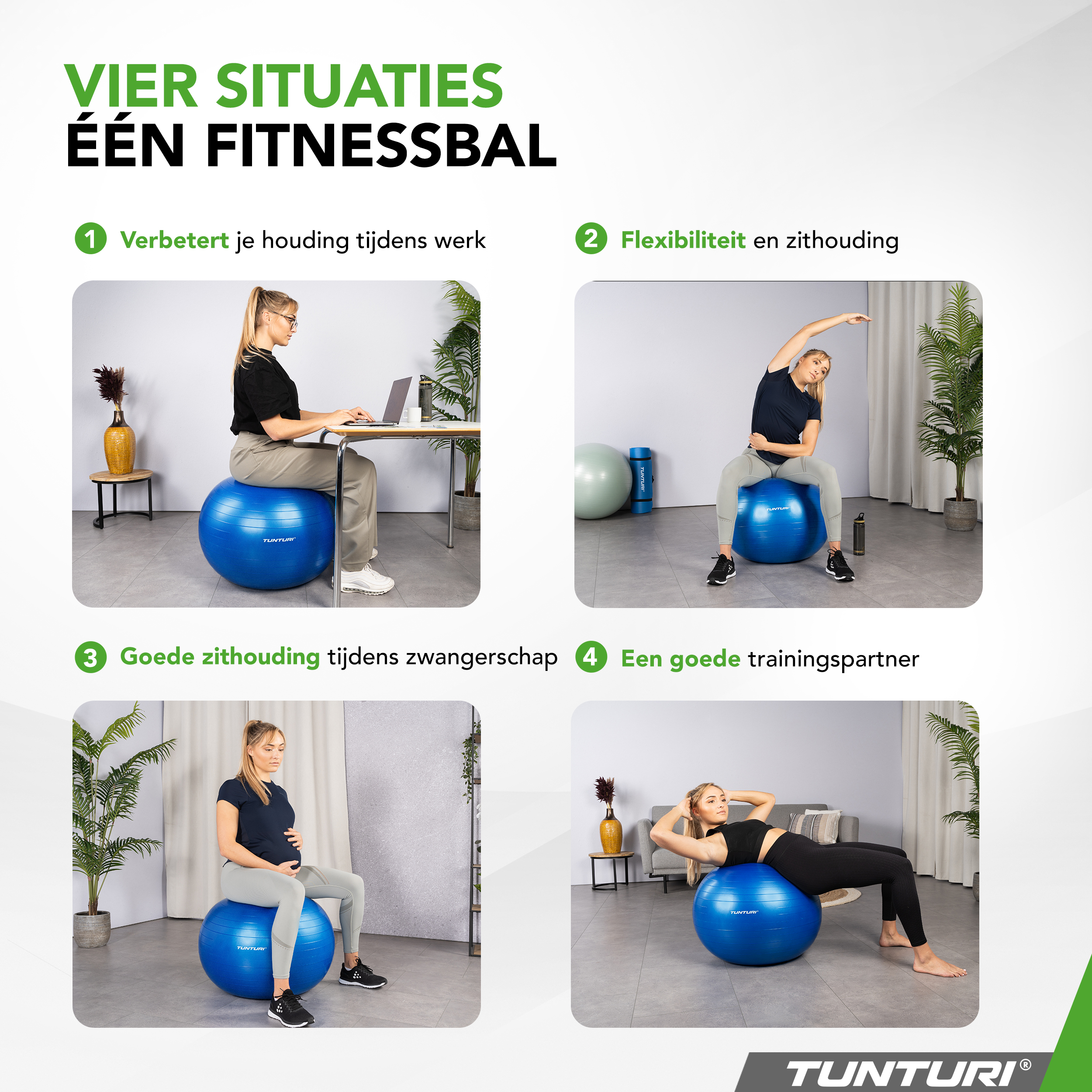 Tunturi Fitnessball - Anti-Burst Fitnessball 65 cm - Blau Tunturi Fitnessball - Anti-Burst Fitnessball 65 cm - Blau