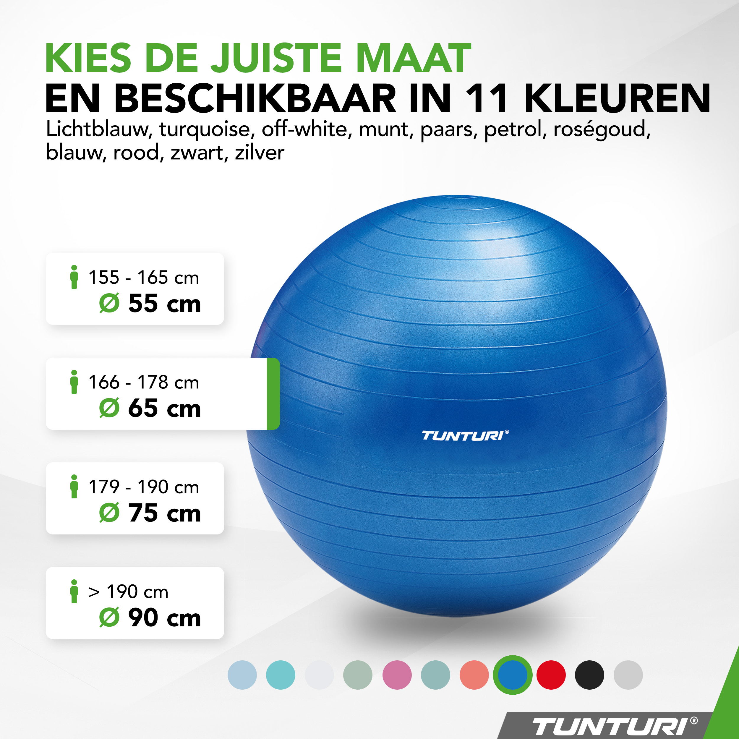 Tunturi Fitnessball - Anti-Burst Fitnessball 65 cm - Blau Tunturi Fitnessball - Anti-Burst Fitnessball 65 cm - Blau