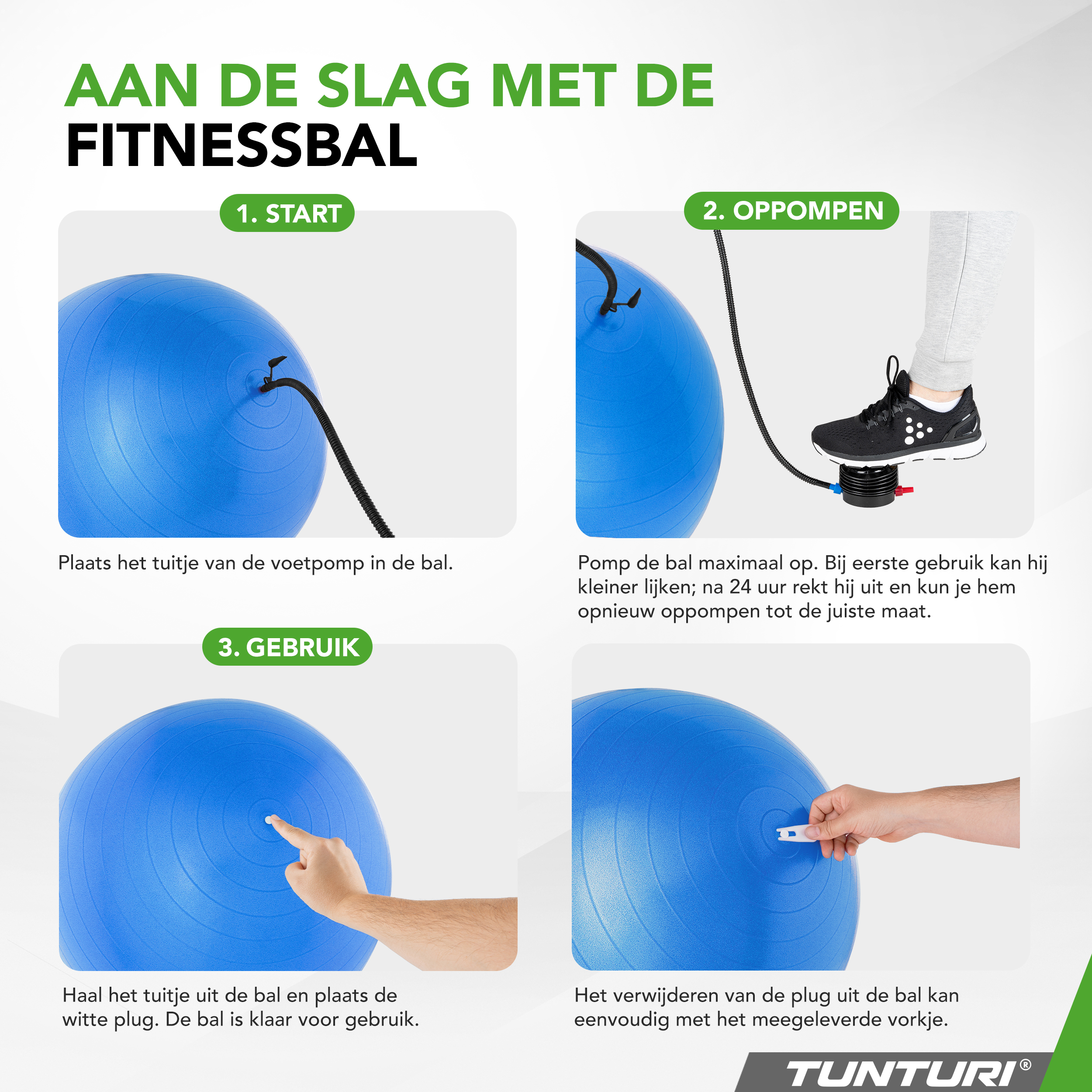 Tunturi - Gymnastikball 90 cm - Blau Tunturi - Gymnastikball 90 cm - Blau