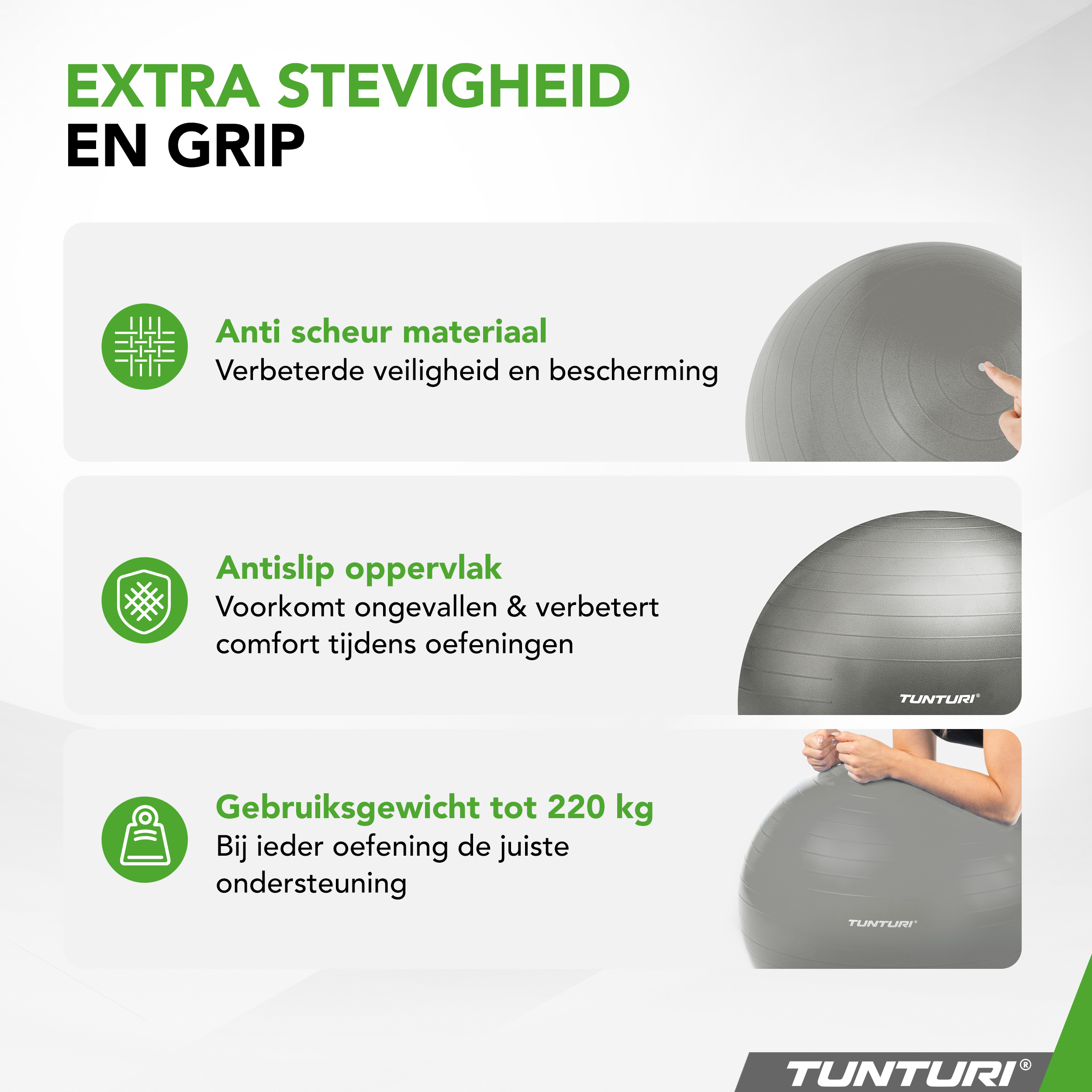 Tunturi - Gymnastikball 65 cm - Silber Tunturi - Gymnastikball 65 cm - Silber
