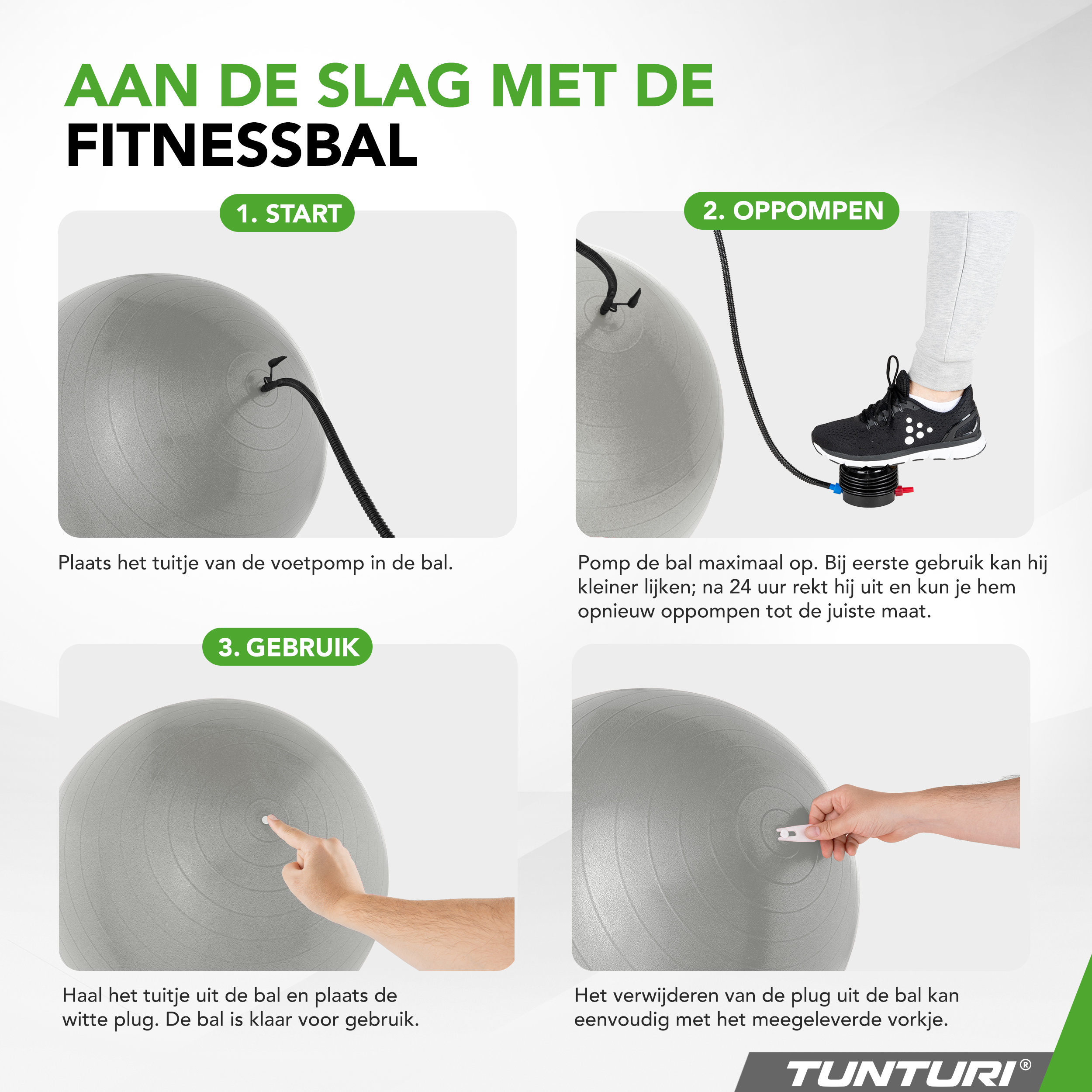 Tunturi - Gymnastikball 65 cm - Silber Tunturi - Gymnastikball 65 cm - Silber