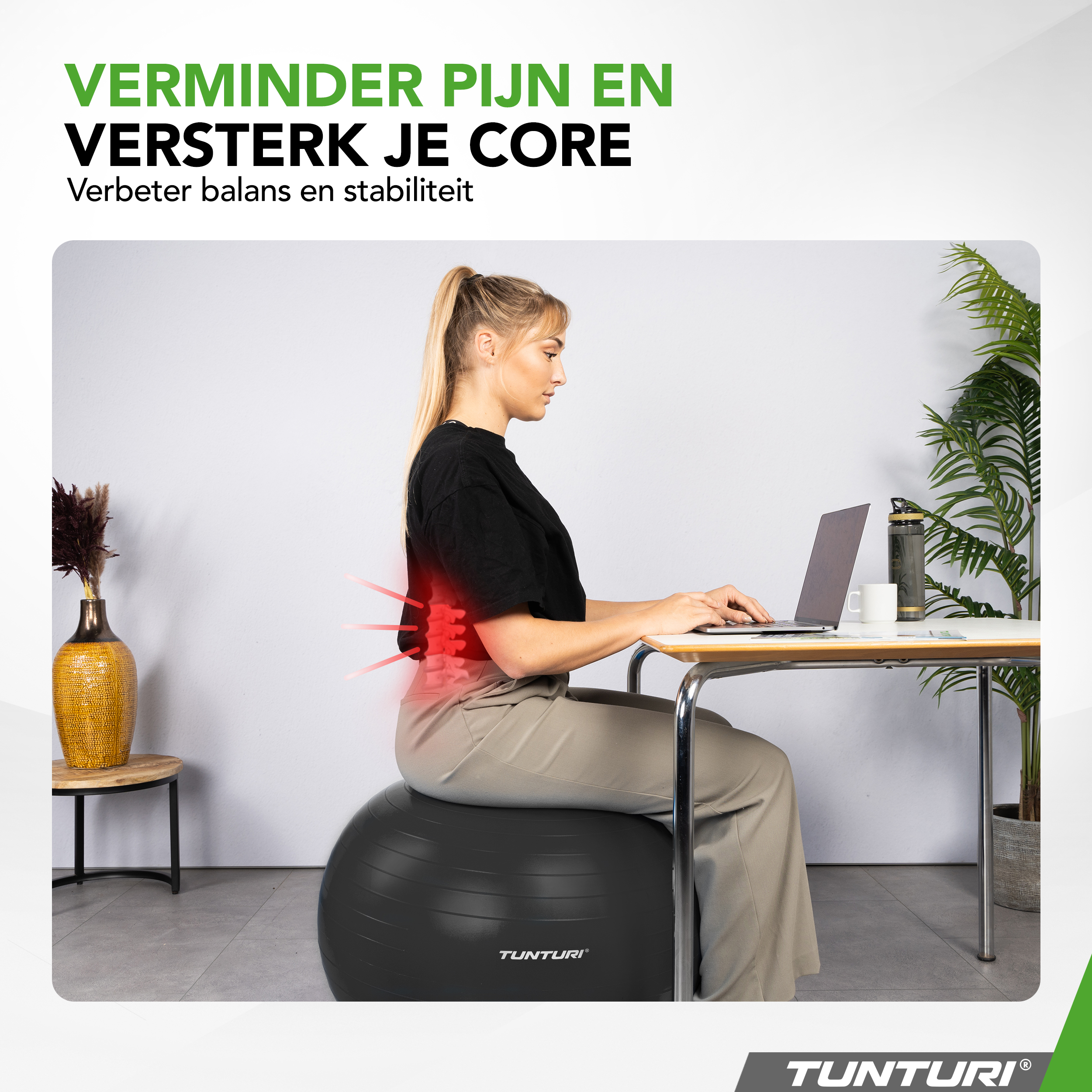 Tunturi - Gymnastikball 55cm - Schwarz Tunturi - Gymnastikball 55cm - Schwarz