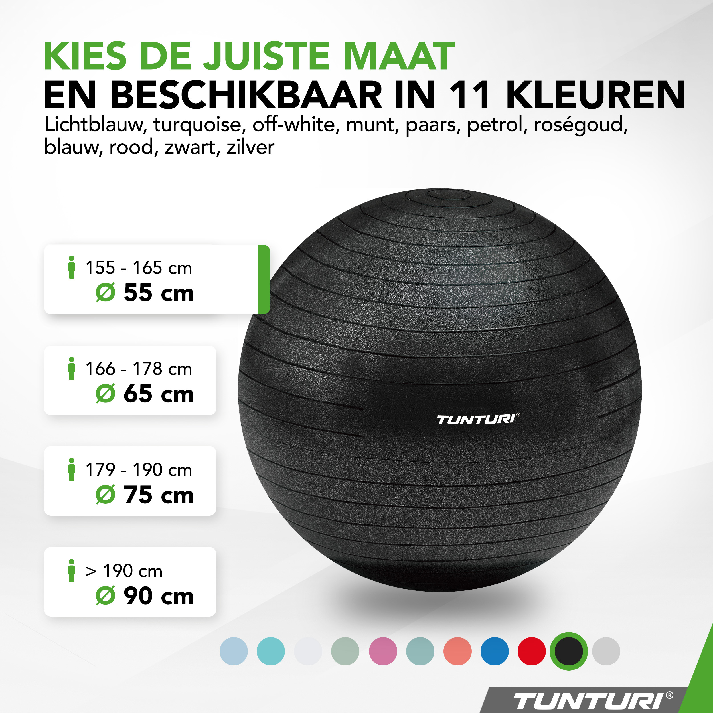 Tunturi - Gymnastikball 55cm - Schwarz Tunturi - Gymnastikball 55cm - Schwarz