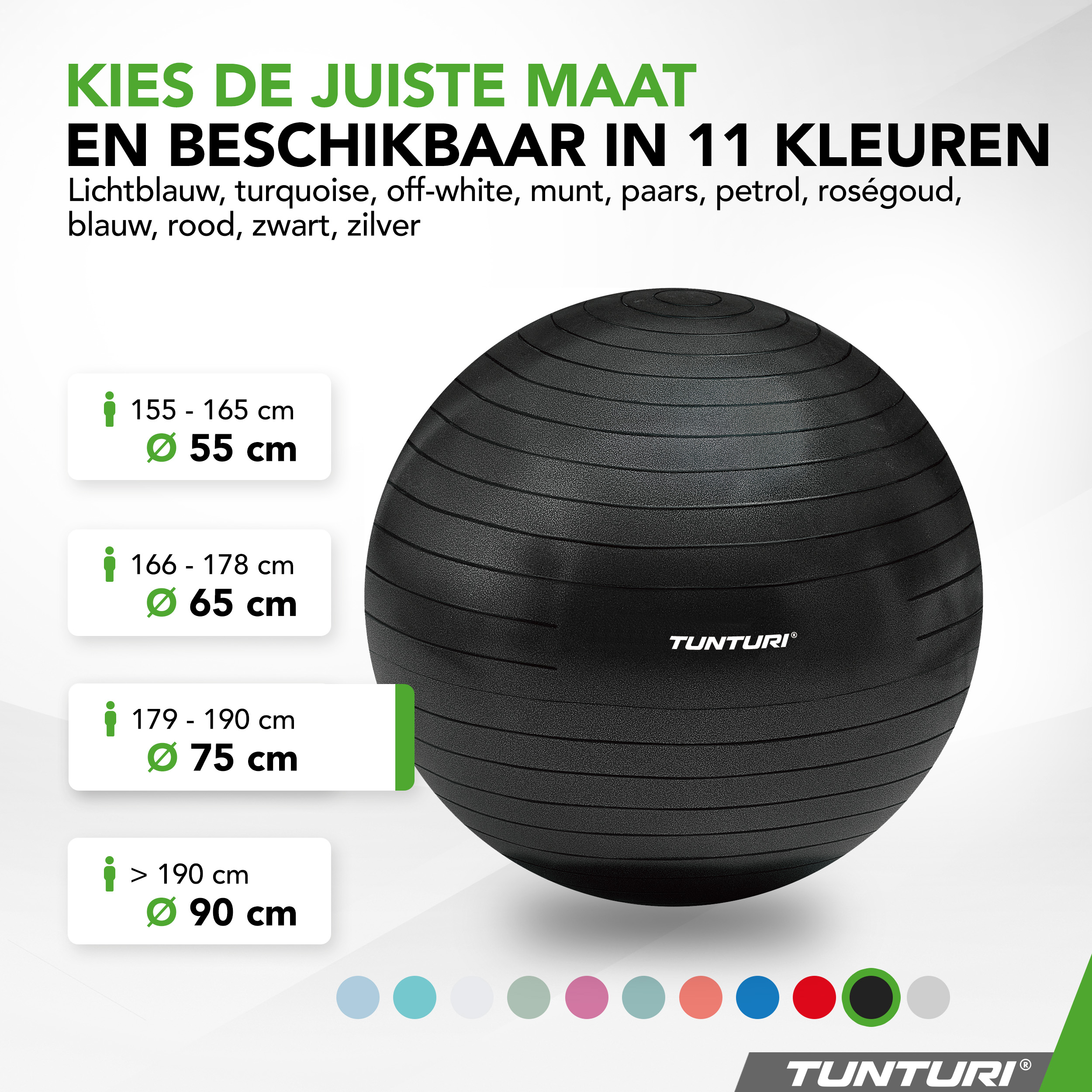 Tunturi - Gymnastikball 75 cm - Schwarz Tunturi - Gymnastikball 75 cm - Schwarz