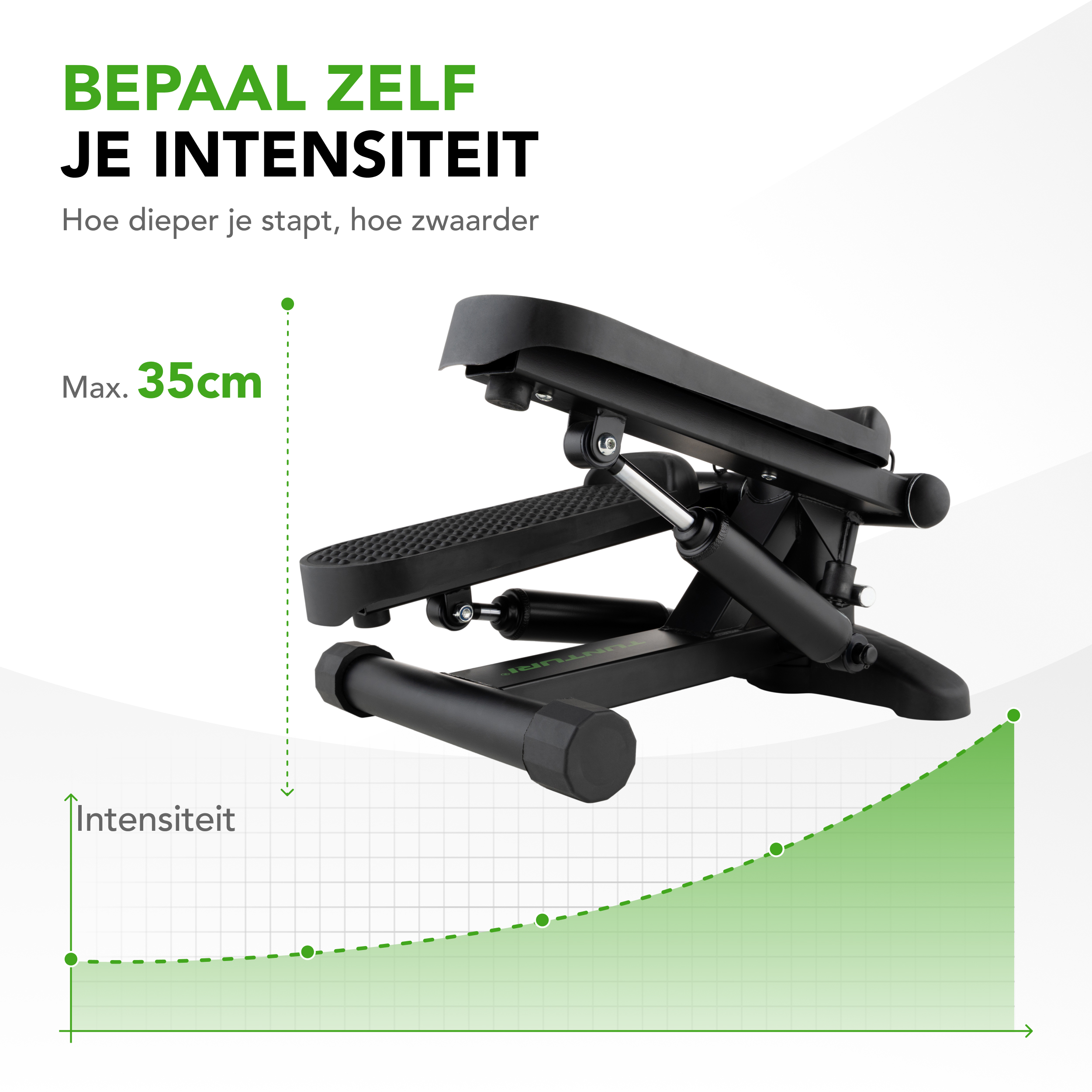 Tunturi Stepper - Stepper Fitness Trittleiter Aerobic Step Inkl. Display und Widerstandsbänder - Schwarz Tunturi Stepper - Stepper Fitness Trittleiter Aerobic Step Inkl. Display und Widerstandsbänder - Schwarz