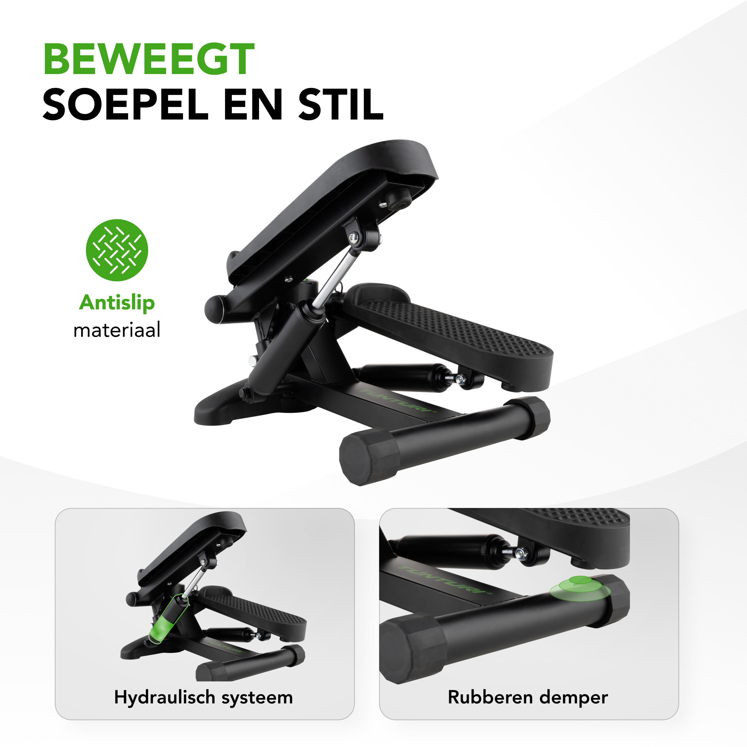 Tunturi Stepper - Stepper Fitness Trittleiter Aerobic Step Inkl. Display und Widerstandsbänder - Schwarz Tunturi Stepper - Stepper Fitness Trittleiter Aerobic Step Inkl. Display und Widerstandsbänder - Schwarz