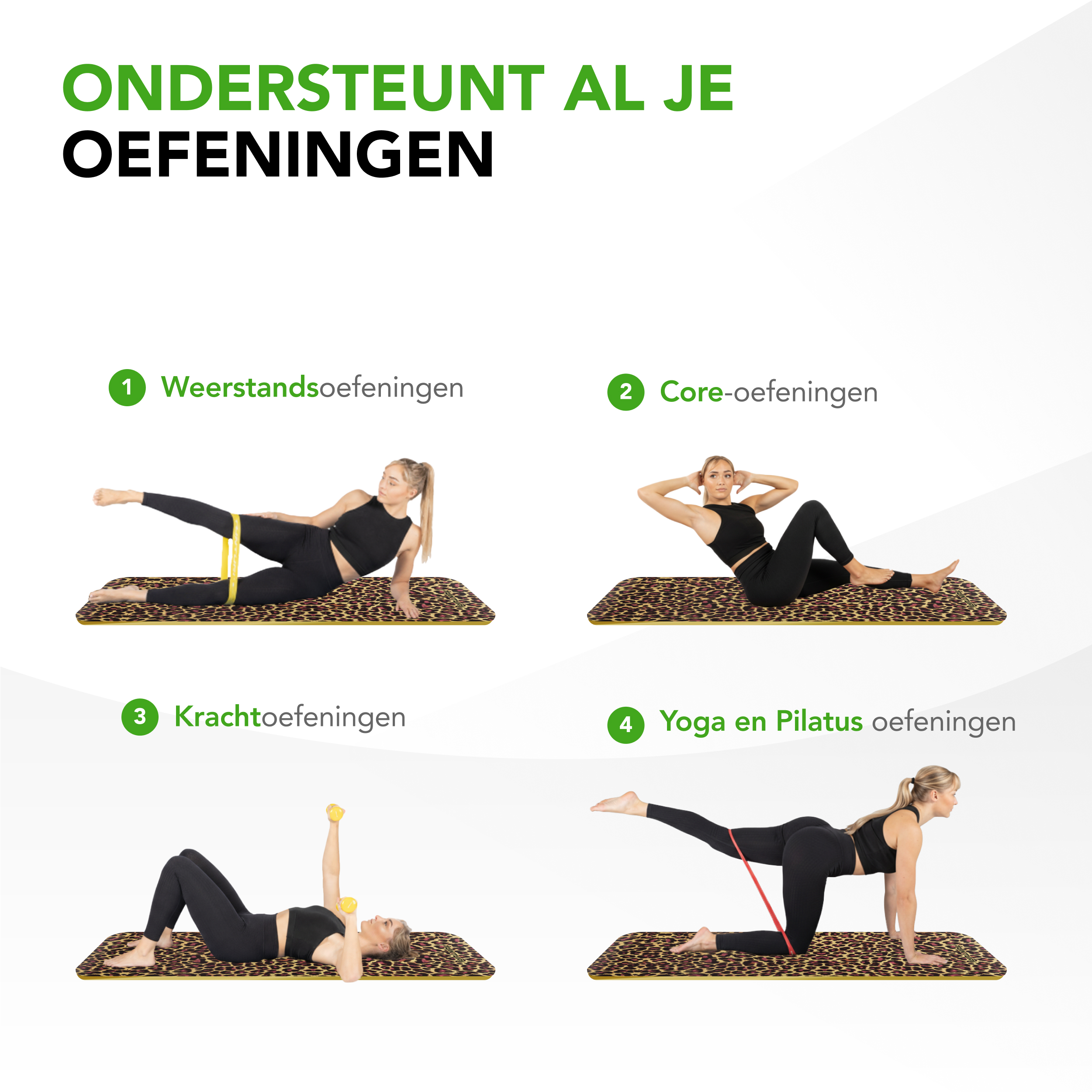 Tunturi Fitnessmatte - NBR Leopard Print 180x60x1.5cm - Print Tunturi Fitnessmatte - NBR Leopard Print 180x60x1.5cm - Print