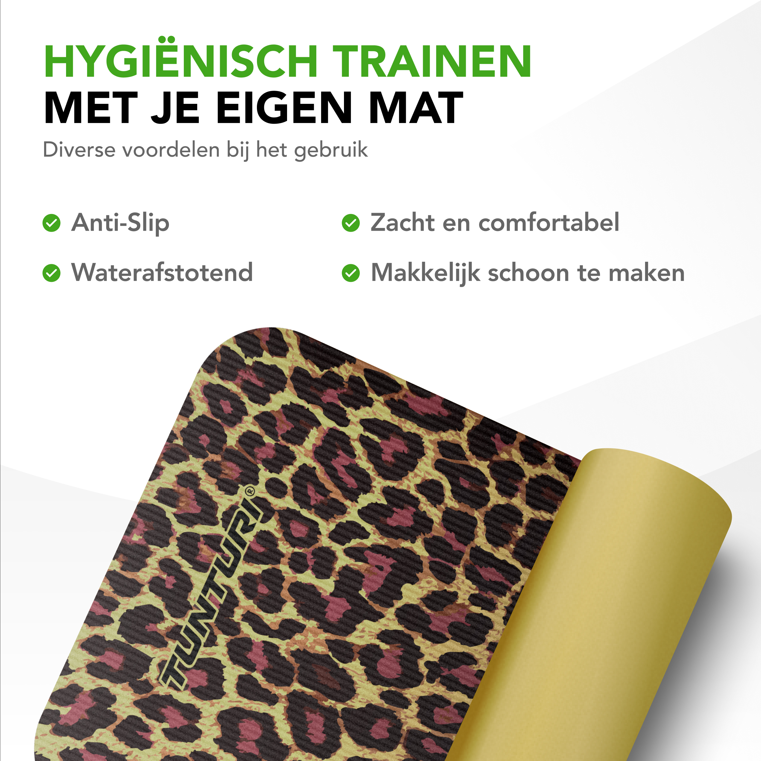 Tunturi Fitnessmatte - NBR Leopard Print 180x60x1.5cm - Print Tunturi Fitnessmatte - NBR Leopard Print 180x60x1.5cm - Print