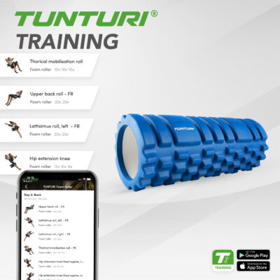 Tunturi - Yoga Grid Foam Roller 33 cm - Blau