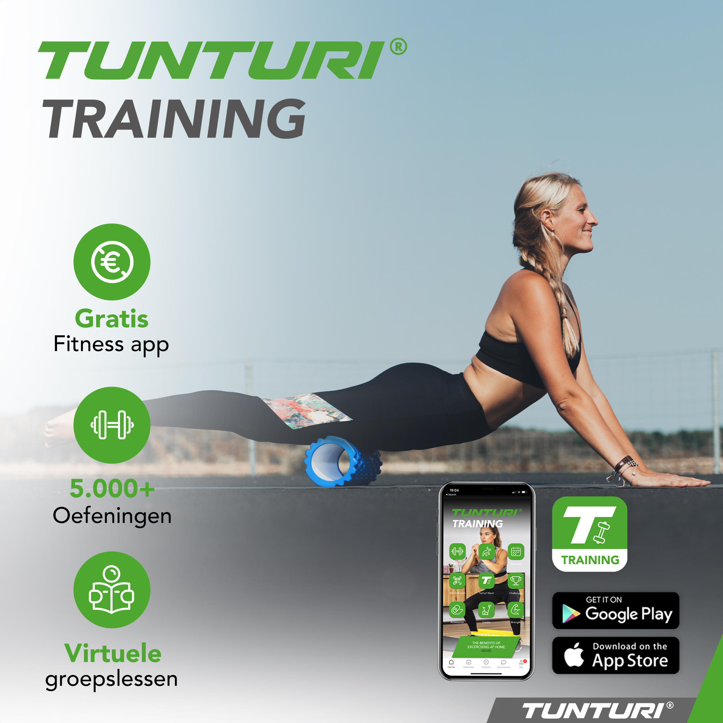 Tunturi - Yoga Grid Foam Roller 33 cm - Blau Tunturi - Yoga Grid Foam Roller 33 cm - Blau
