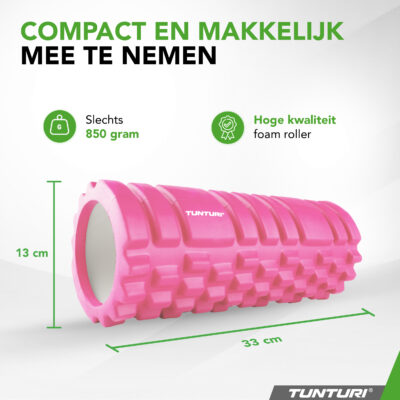 Tunturi - Yoga Grid Foam Roller 33cm - Rosa