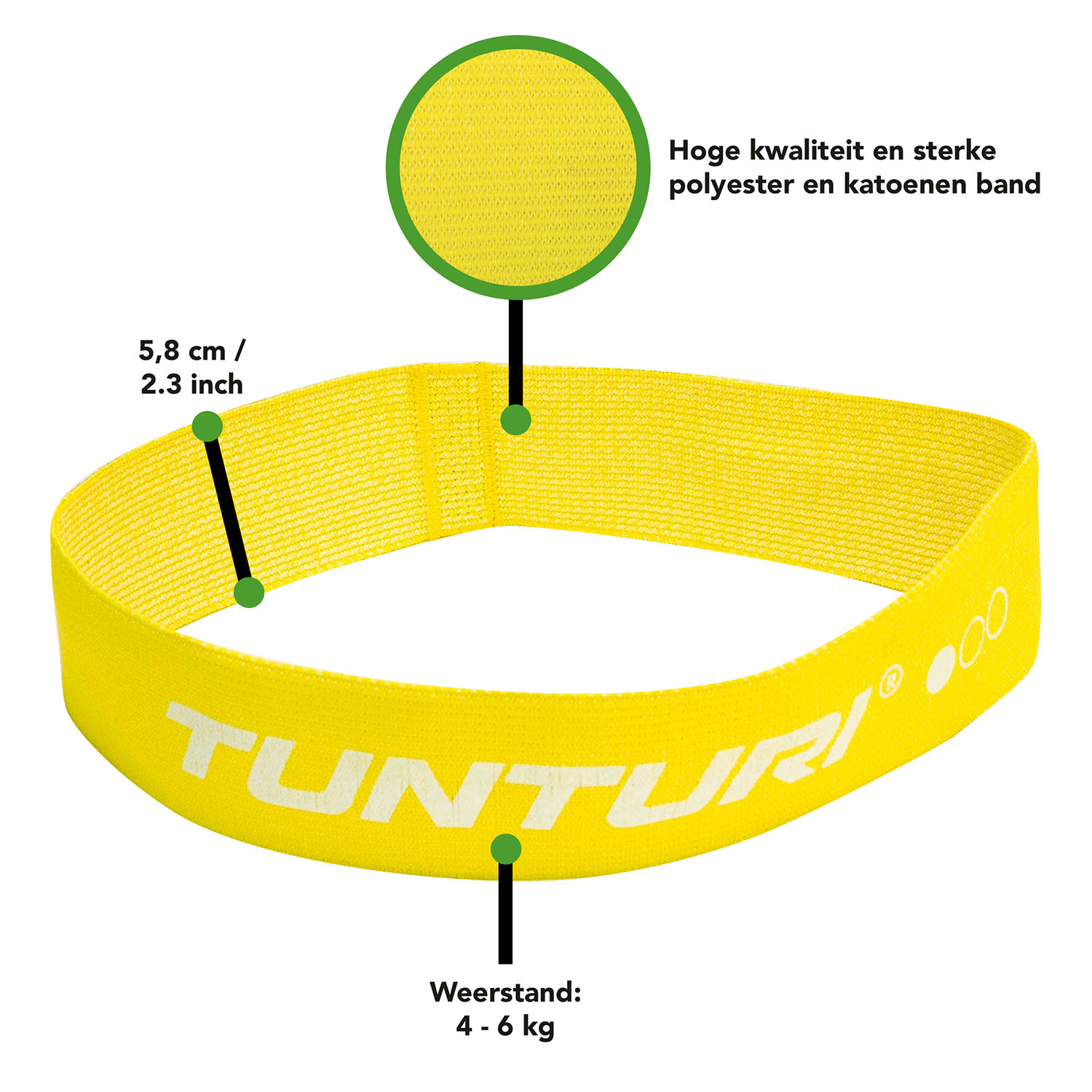 Tunturi Widerstandsband - Textile Resistance Band Light - Gelb Tunturi Widerstandsband - Textile Resistance Band Light - Gelb