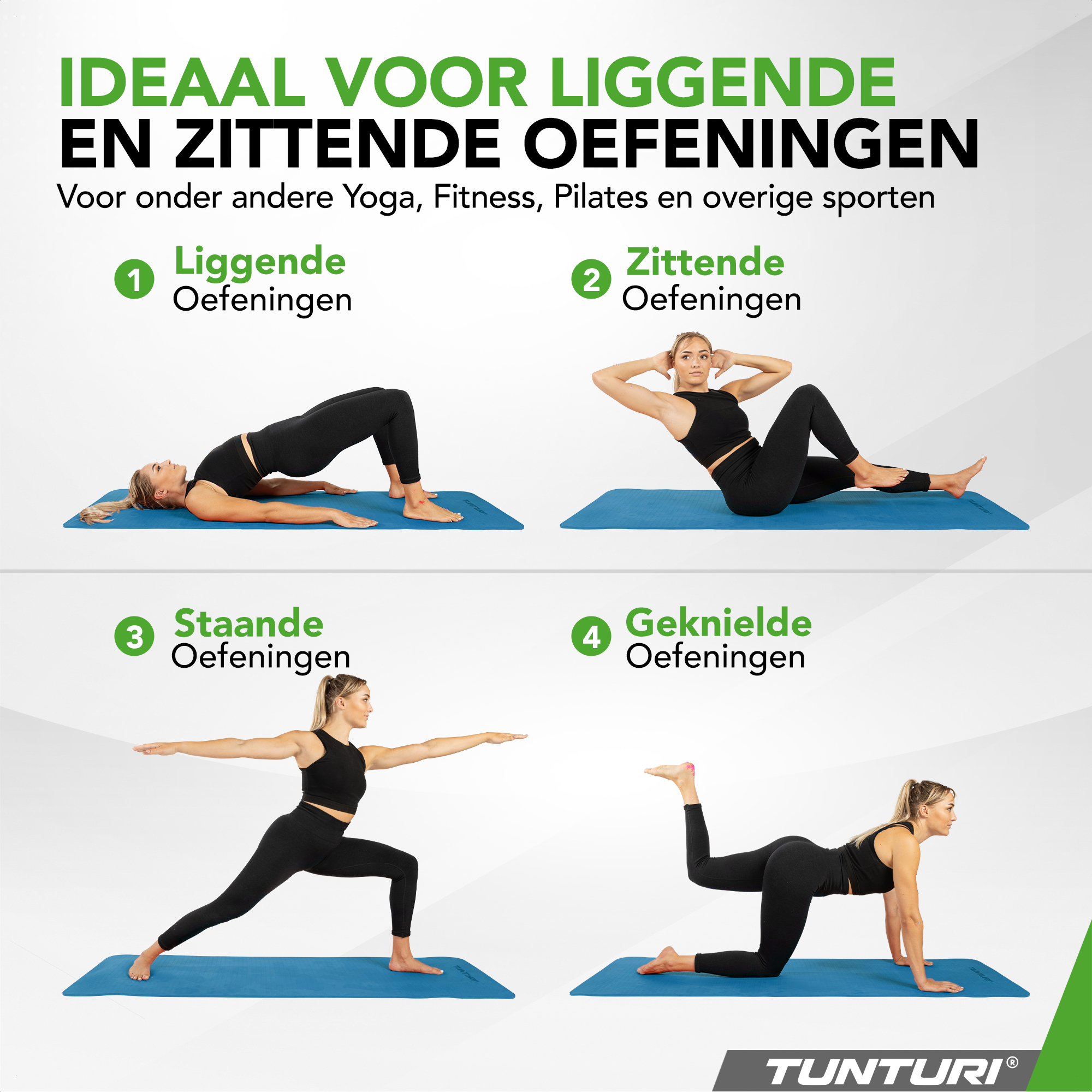 Tunturi Fitnessmatte - Yogamatte 8 mm 183x61x0,8 cm - Petrolblau Tunturi Fitnessmatte - Yogamatte 8 mm 183x61x0,8 cm - Petrolblau