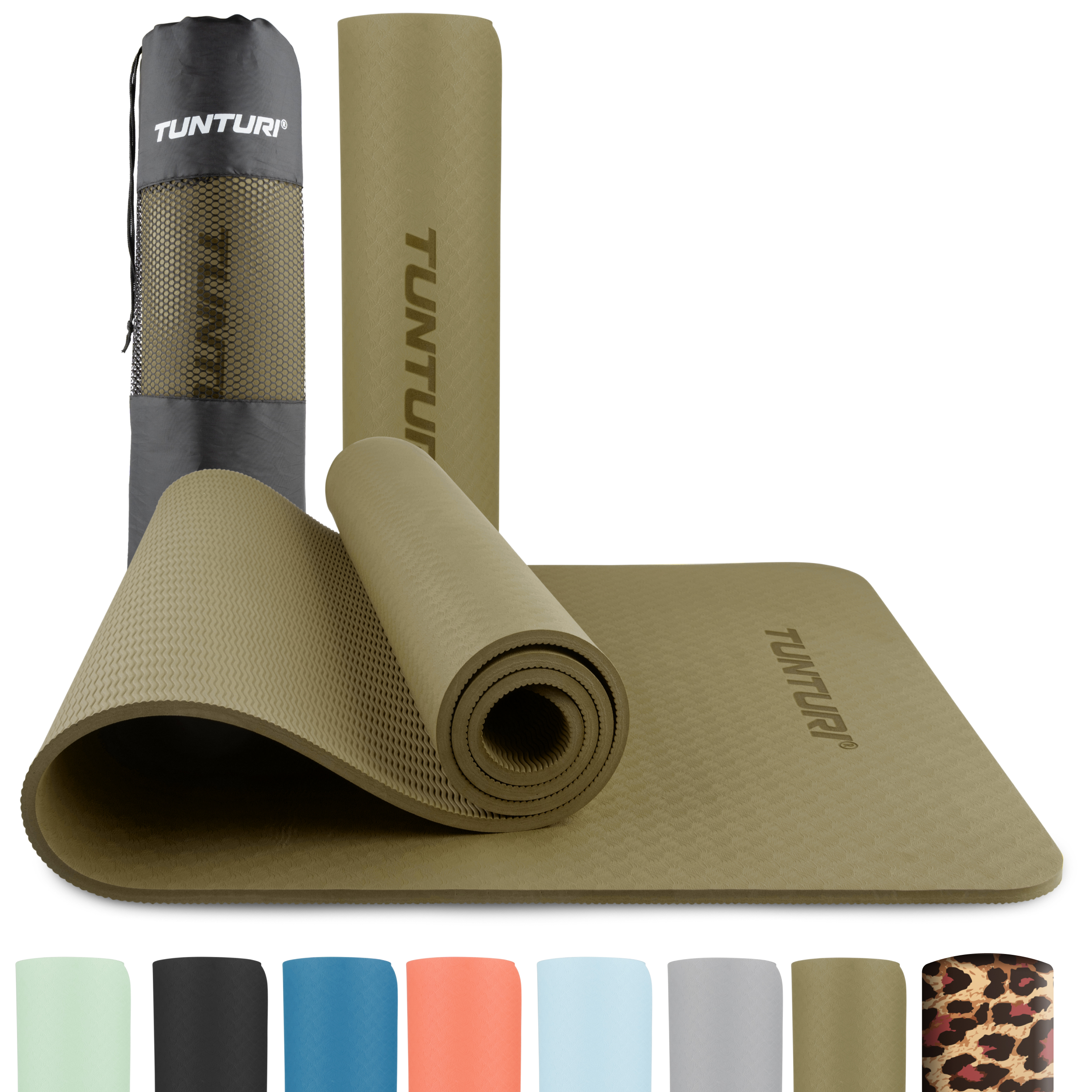 Tunturi - Yogamatte 8mm 183x61x0,8 cm - Armeegrün Tunturi - Yogamatte 8mm 183x61x0,8 cm - Armeegrün