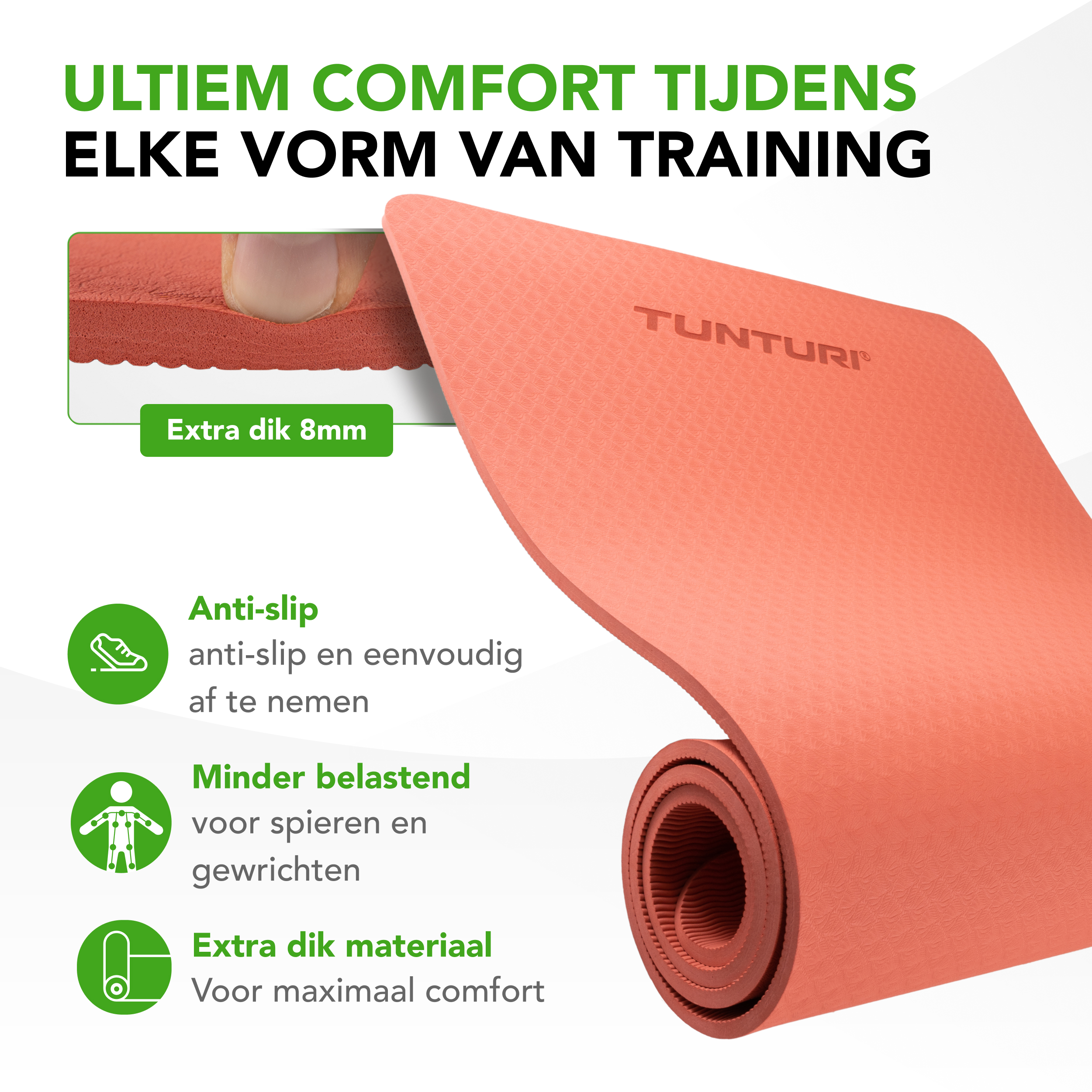 Tunturi Yogamatte - Yoga Matte 8mm 183x61x0,8 cm - Rosa Tunturi Yogamatte - Yoga Matte 8mm 183x61x0,8 cm - Rosa