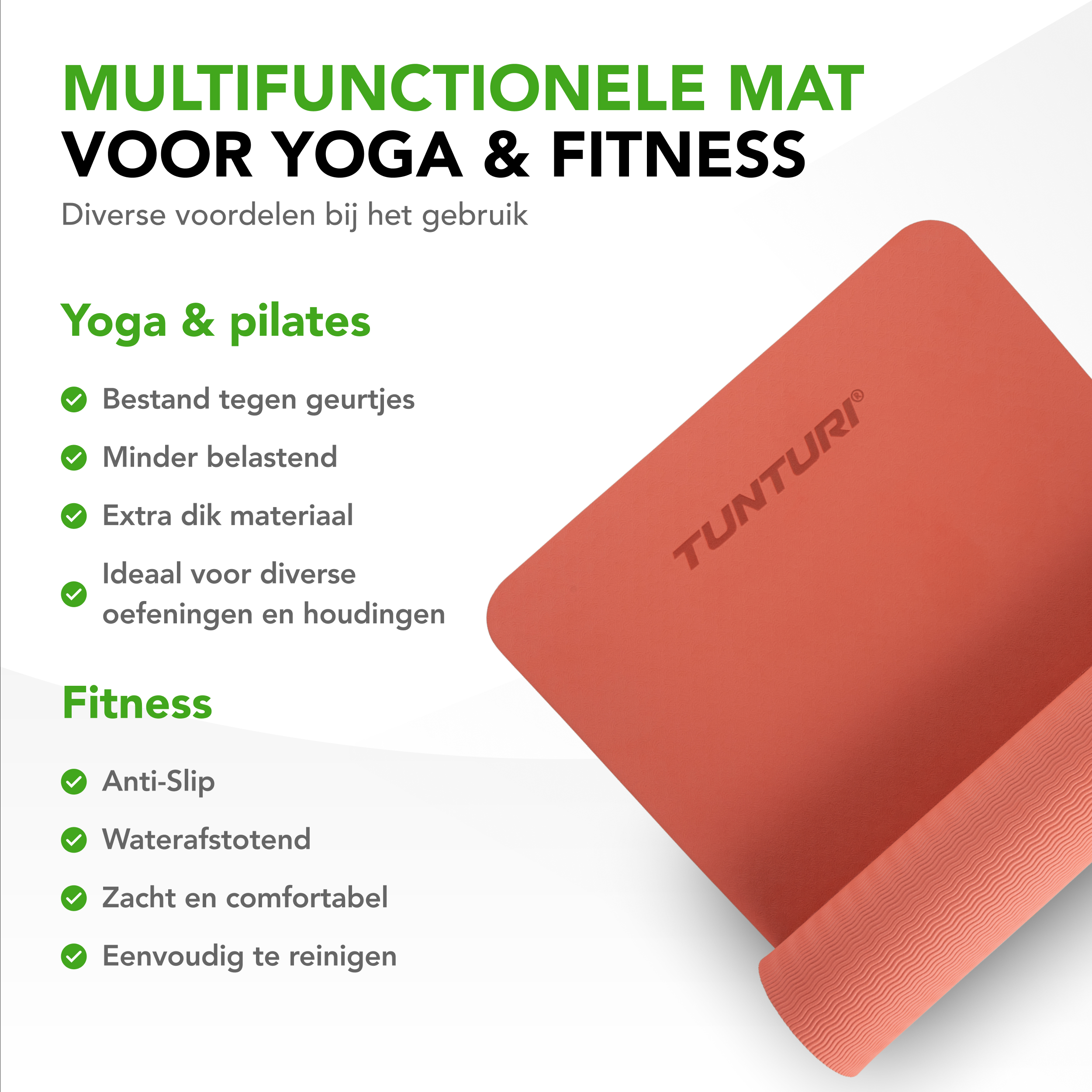 Tunturi Yogamatte - Yoga Matte 8mm 183x61x0,8 cm - Rosa Tunturi Yogamatte - Yoga Matte 8mm 183x61x0,8 cm - Rosa