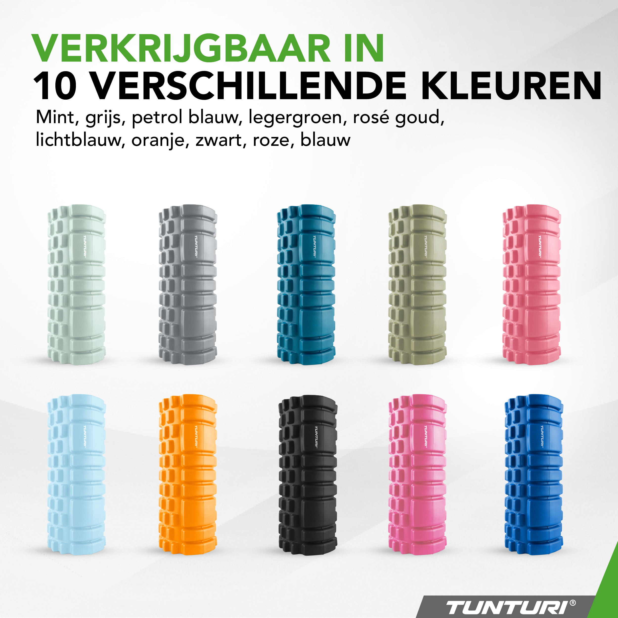 Tunturi Foam Roller - Yoga Grid 33 cm - Petrolblau