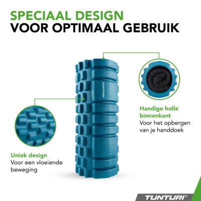 Tunturi Foam Roller - Yoga Grid 33 cm - Petrolblau