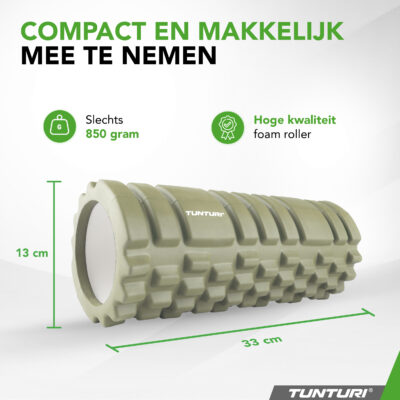 Tunturi Foam Roller - Yoga Grid Foam Roller 33 cm - Armeegrün Tunturi Foam Roller - Yoga Grid Foam Roller 33 cm - Armeegrün