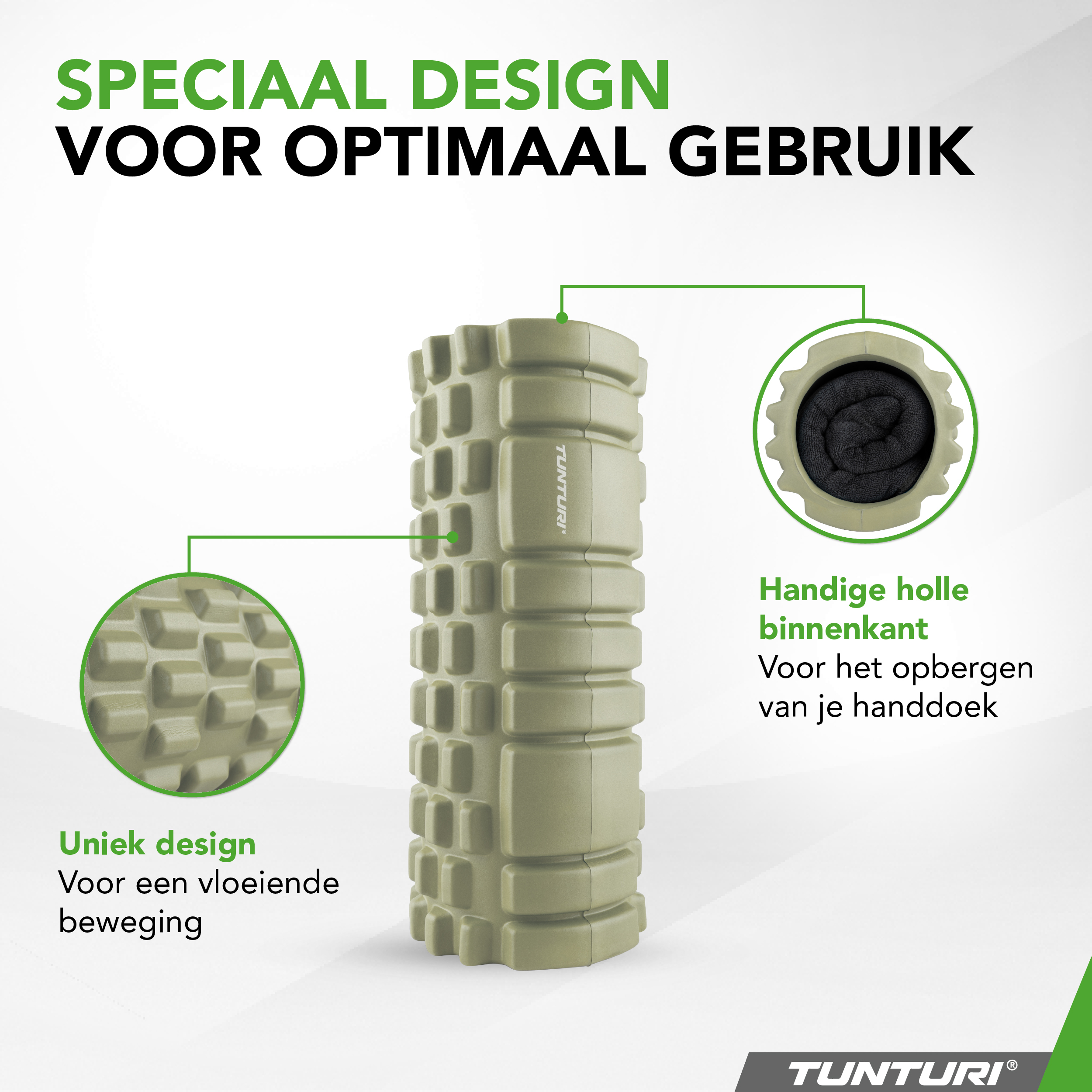 Tunturi Foam Roller - Yoga Grid Foam Roller 33 cm - Armeegrün Tunturi Foam Roller - Yoga Grid Foam Roller 33 cm - Armeegrün