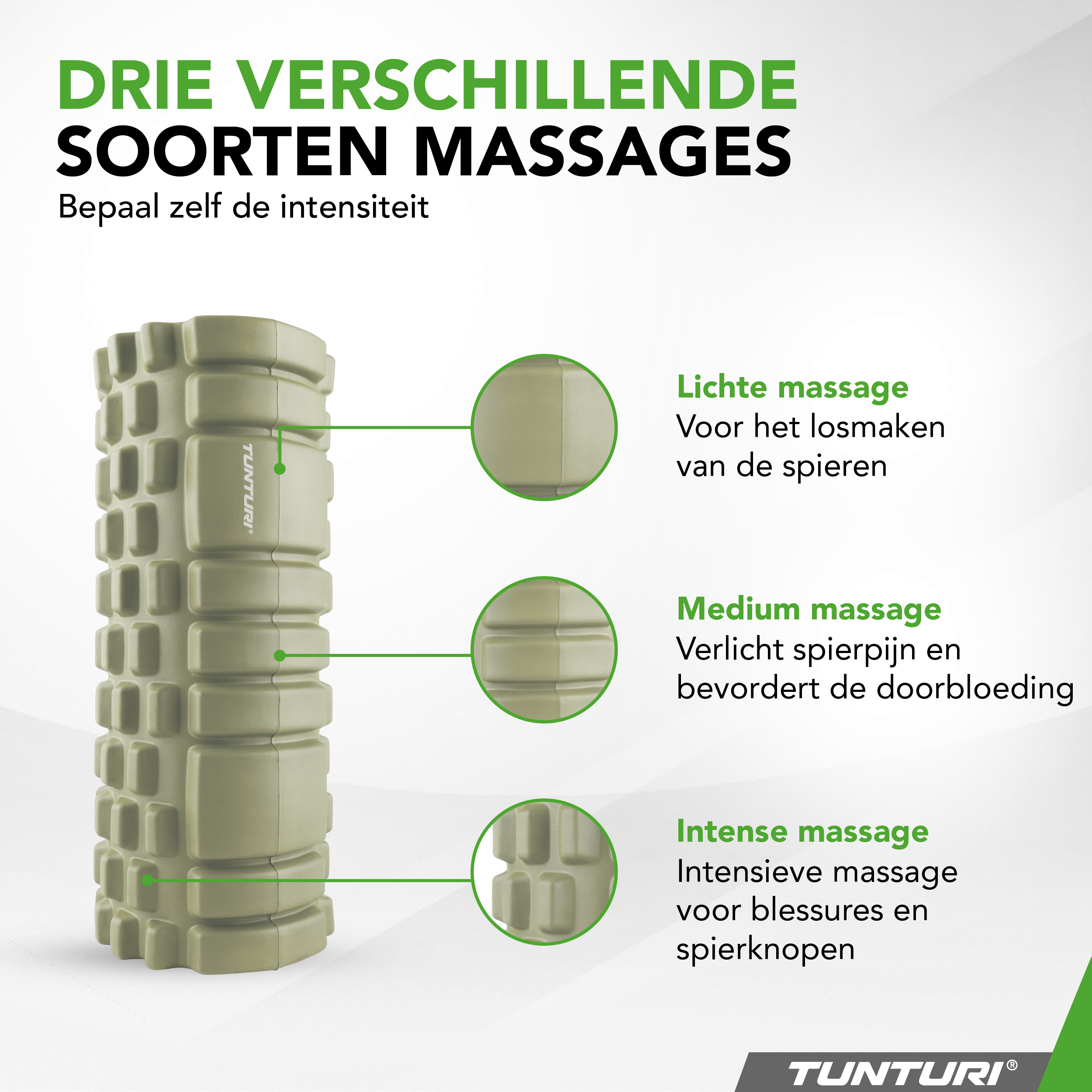 Tunturi Foam Roller - Yoga Grid Foam Roller 33 cm - Armeegrün Tunturi Foam Roller - Yoga Grid Foam Roller 33 cm - Armeegrün