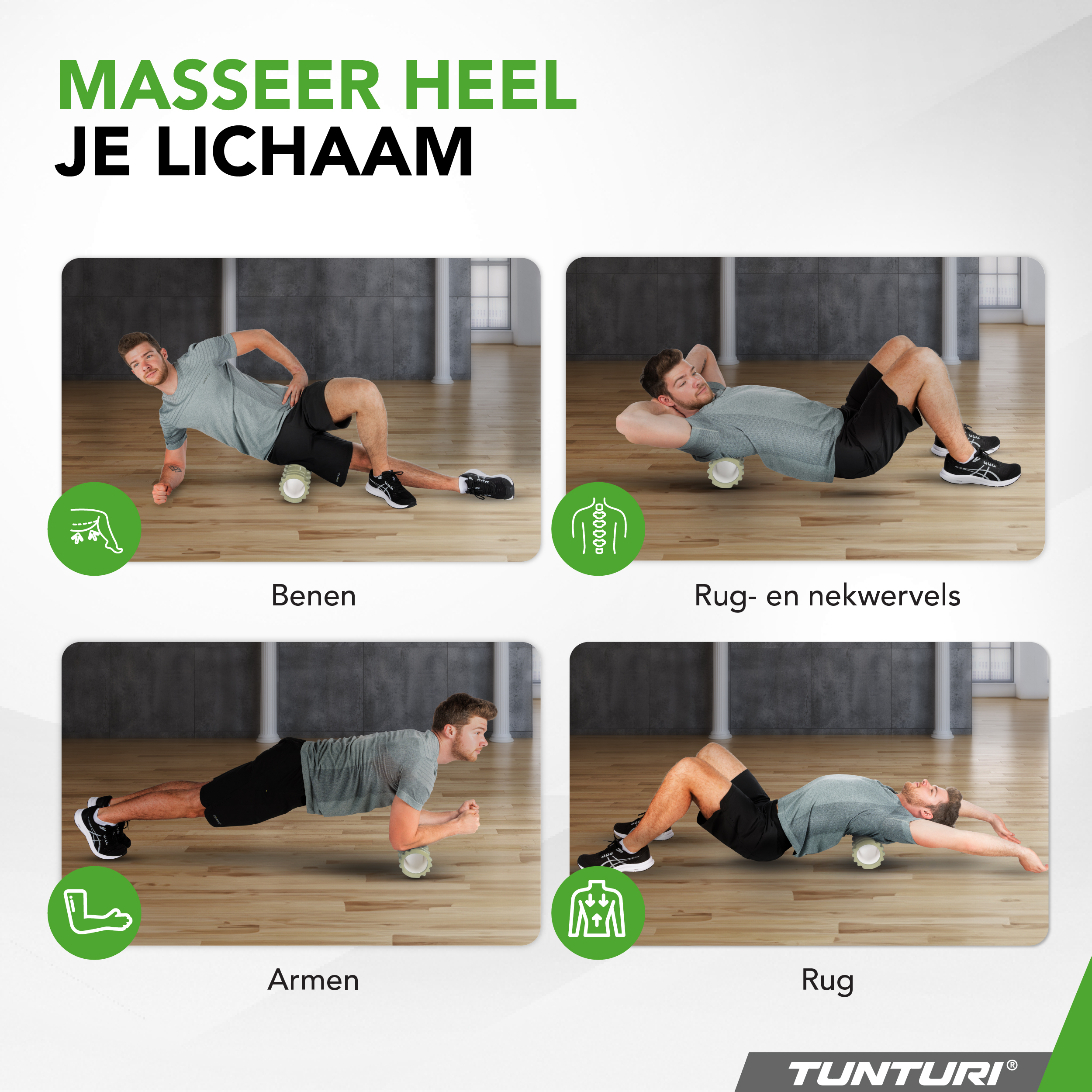 Tunturi Foam Roller - Yoga Grid Foam Roller 33 cm - Armeegrün Tunturi Foam Roller - Yoga Grid Foam Roller 33 cm - Armeegrün