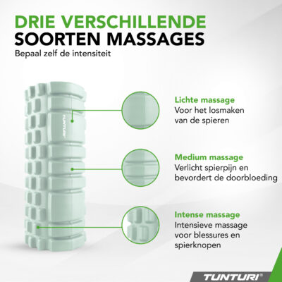 Tunturi Foam Roller - Yoga Grid Massage Roller 33 cm - Mint