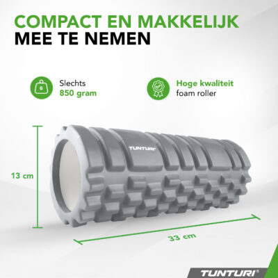 Tunturi Foam Roller - Yoga Grid 33 cm - Grau Tunturi Foam Roller - Yoga Grid 33 cm - Grau