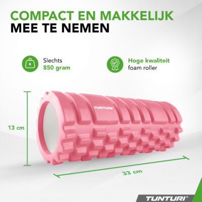 Tunturi Foam Roller - Yoga Grid 33 cm - Rosa