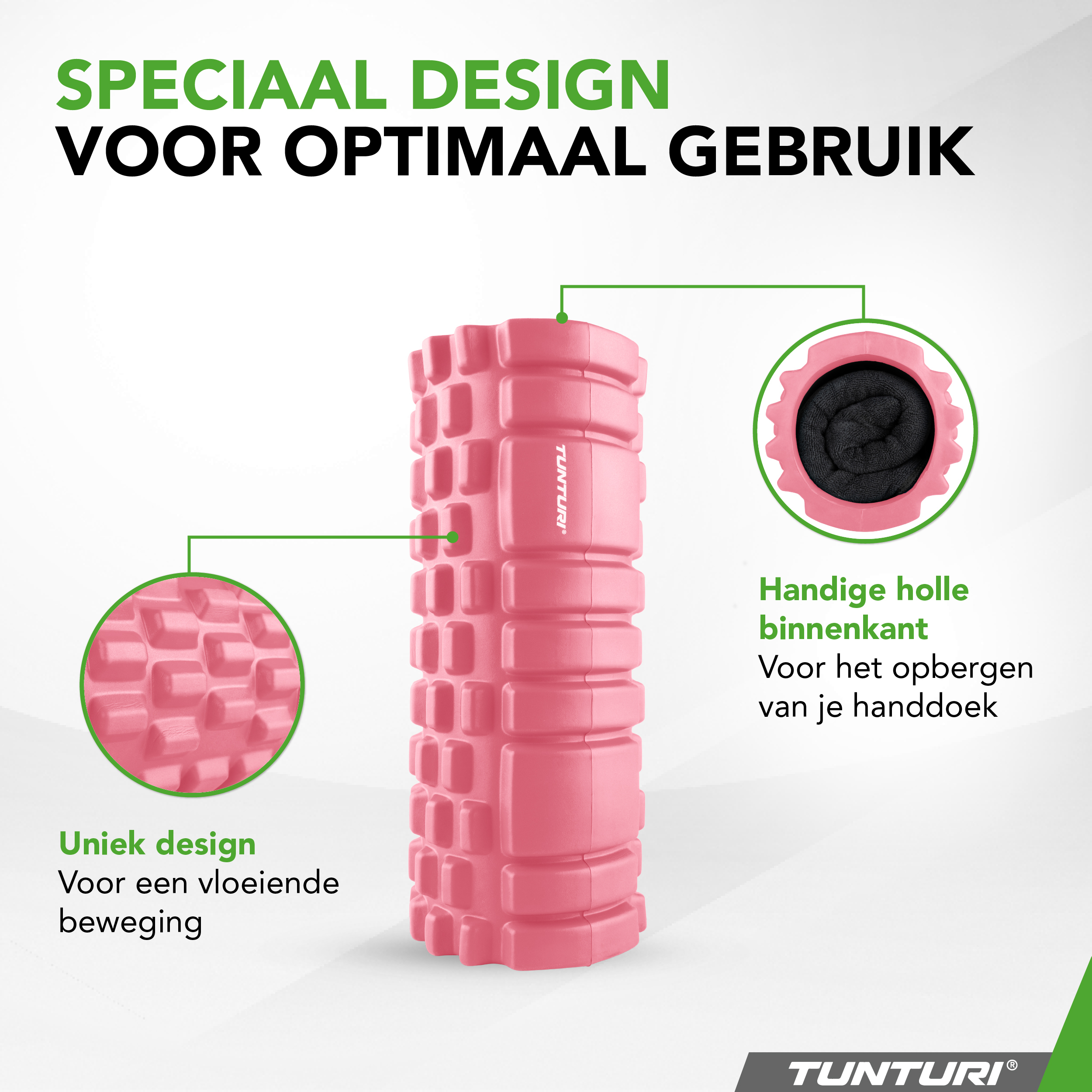Tunturi Foam Roller - Yoga Grid 33 cm - Rosa Tunturi Foam Roller - Yoga Grid 33 cm - Rosa