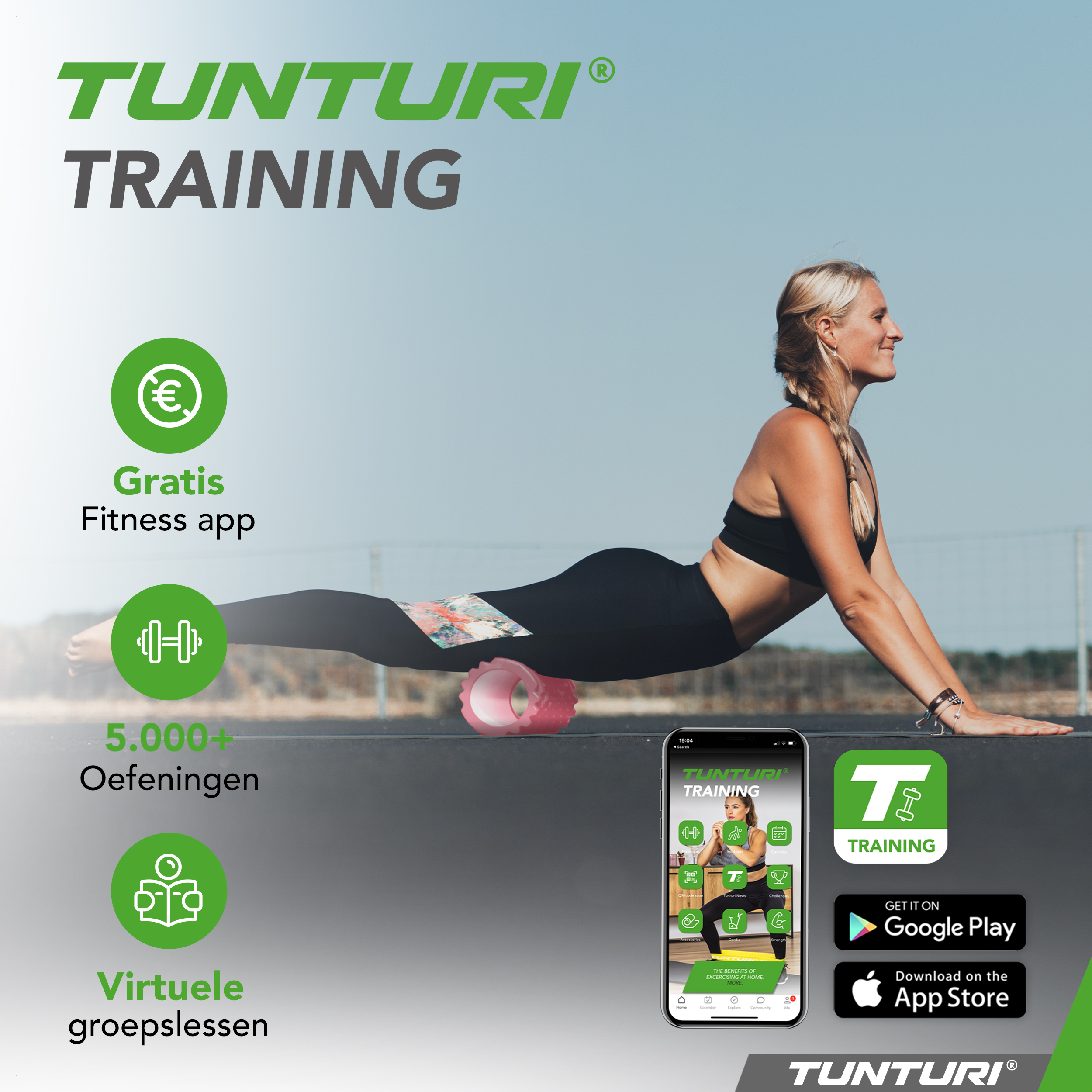 Tunturi Foam Roller - Yoga Grid 33 cm - Rosa Tunturi Foam Roller - Yoga Grid 33 cm - Rosa