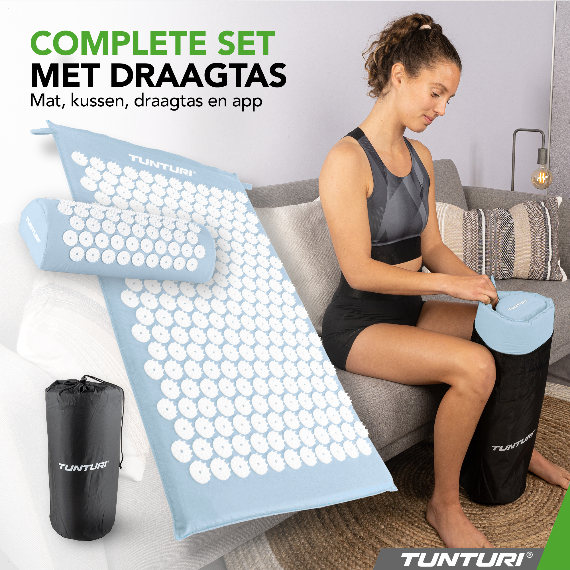 Tunturi - Akupressurmatte und Kissen 68x42x2 cm - Blau Tunturi - Akupressurmatte und Kissen 68x42x2 cm - Blau