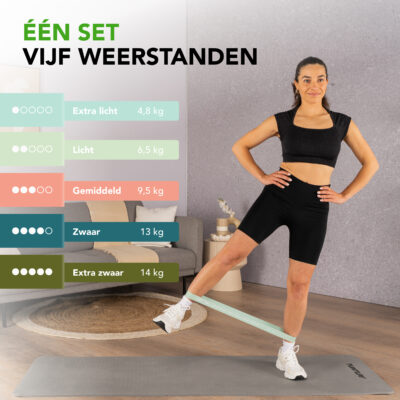 Tunturi Widerstandsband - Mini Resistance Band Set 5pcs Blau