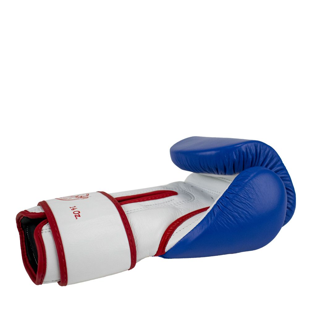 Super Pro Combat Gear Boxhandschuhe - Leder Thai Gloves Stripes - Rot / Blau / Weiß Super Pro Combat Gear Boxhandschuhe - Leder Thai Gloves Stripes - Rot / Blau / Weiß