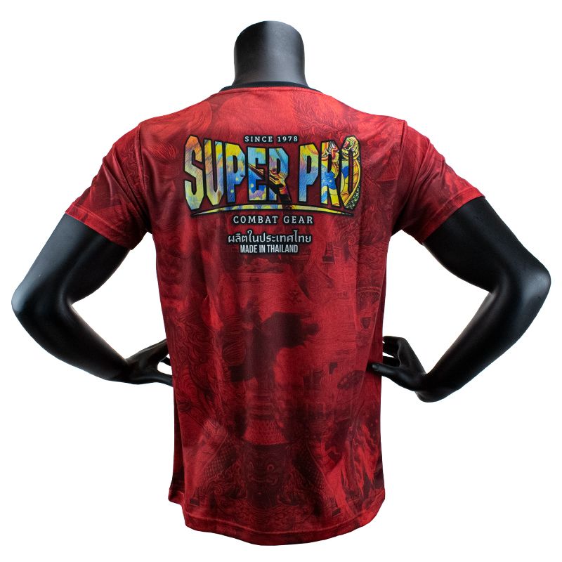 Super Pro Combat Gear T-Shirt - Thai Pattaya Made In Thailand - Rot / Gelb Super Pro Combat Gear T-Shirt - Thai Pattaya Made In Thailand - Rot / Gelb