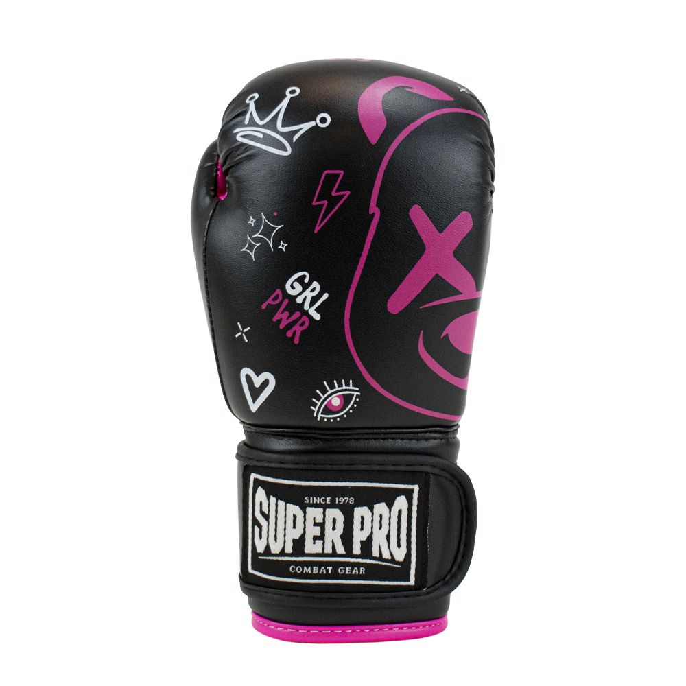 Super Pro Combat Gear Boxhandschuhe - Kinder Bear - Rosa / Schwarz / Weiß Super Pro Combat Gear Boxhandschuhe - Kinder Bear - Rosa / Schwarz / Weiß